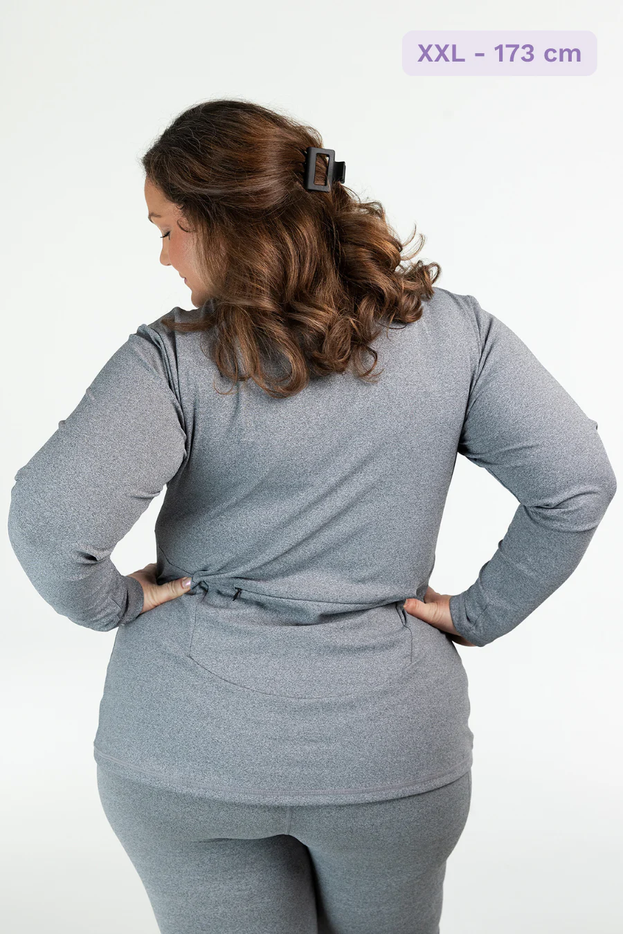 Active melert half-zip dame - Grå - Image 3