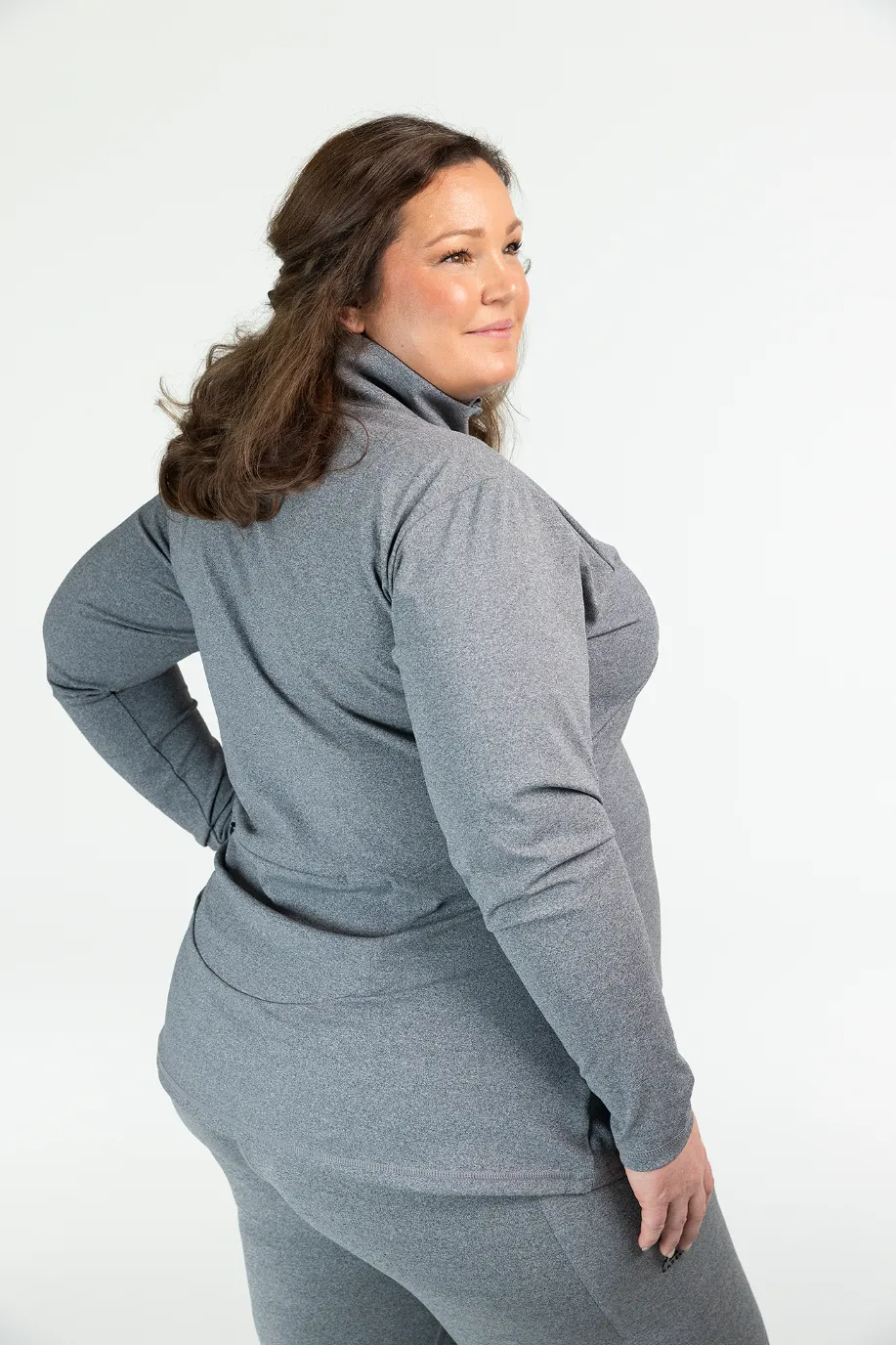 Active melert half-zip dame - Grå - Image 6