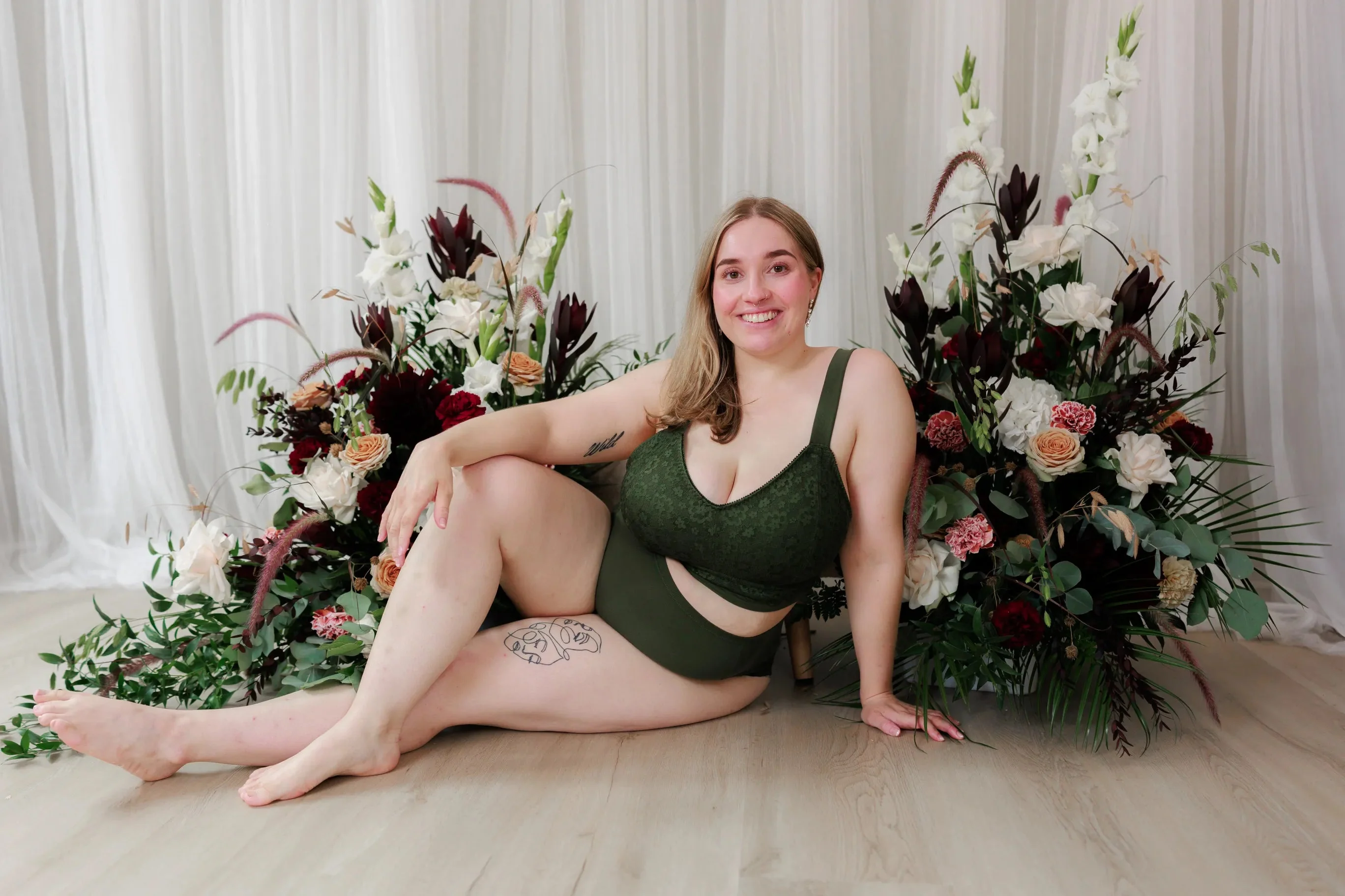 Aline Flower Big Cup BH - Mørk grønn - Image 13