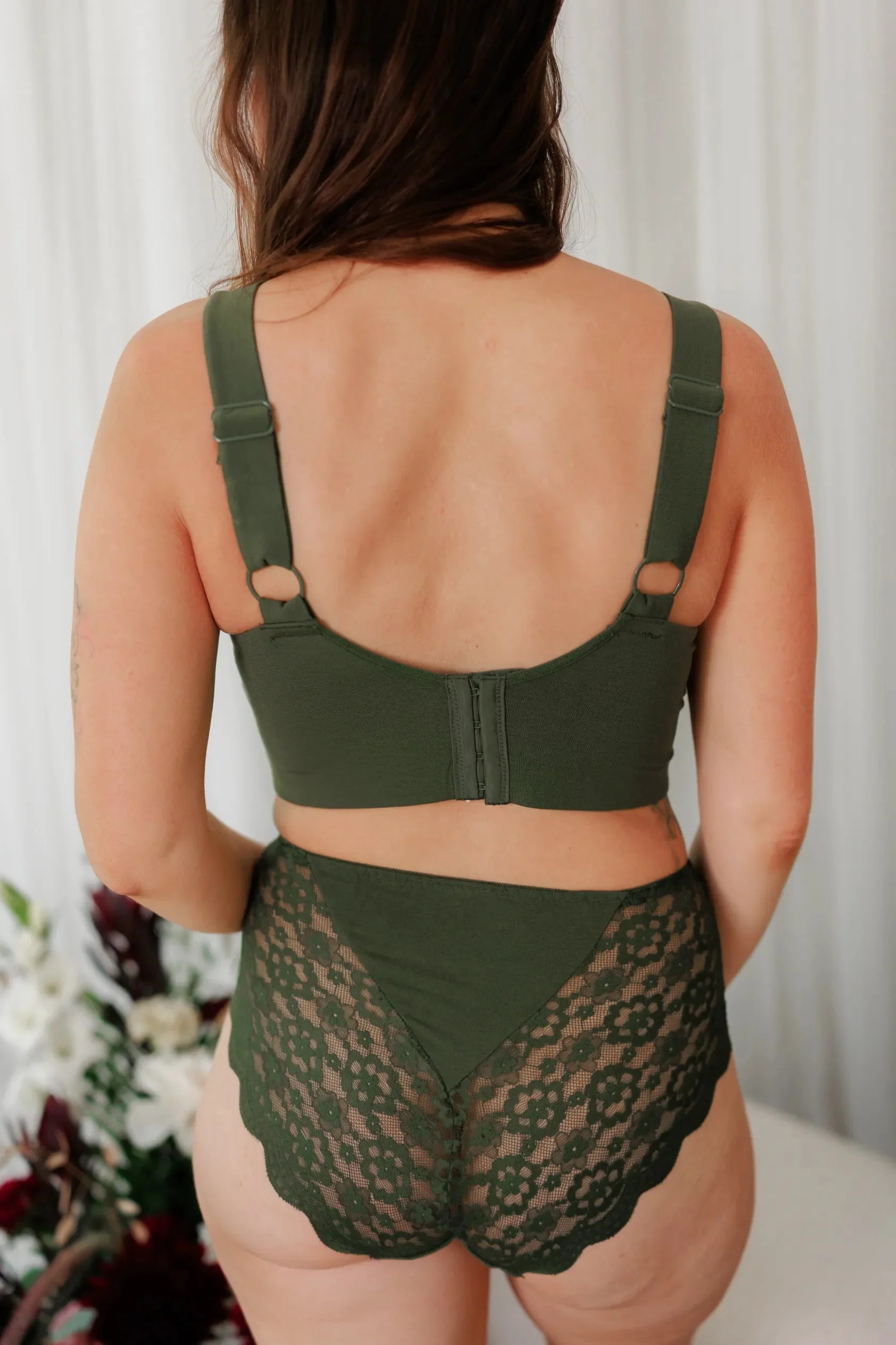 Aline Flower Big Cup BH - Mørk grønn - Image 19