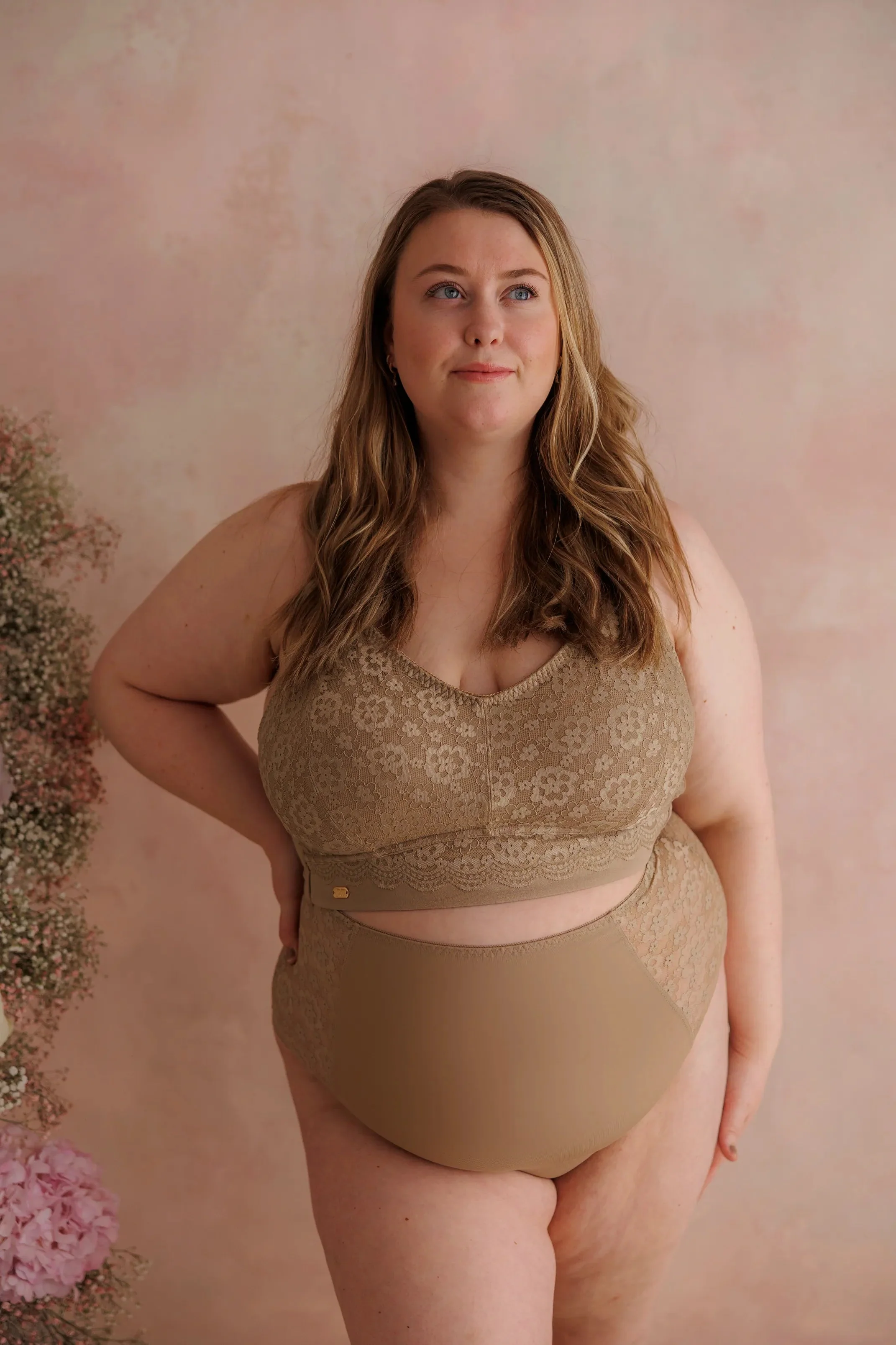 Aline Flower Bra Big Cup - Silver Mink - Image 5