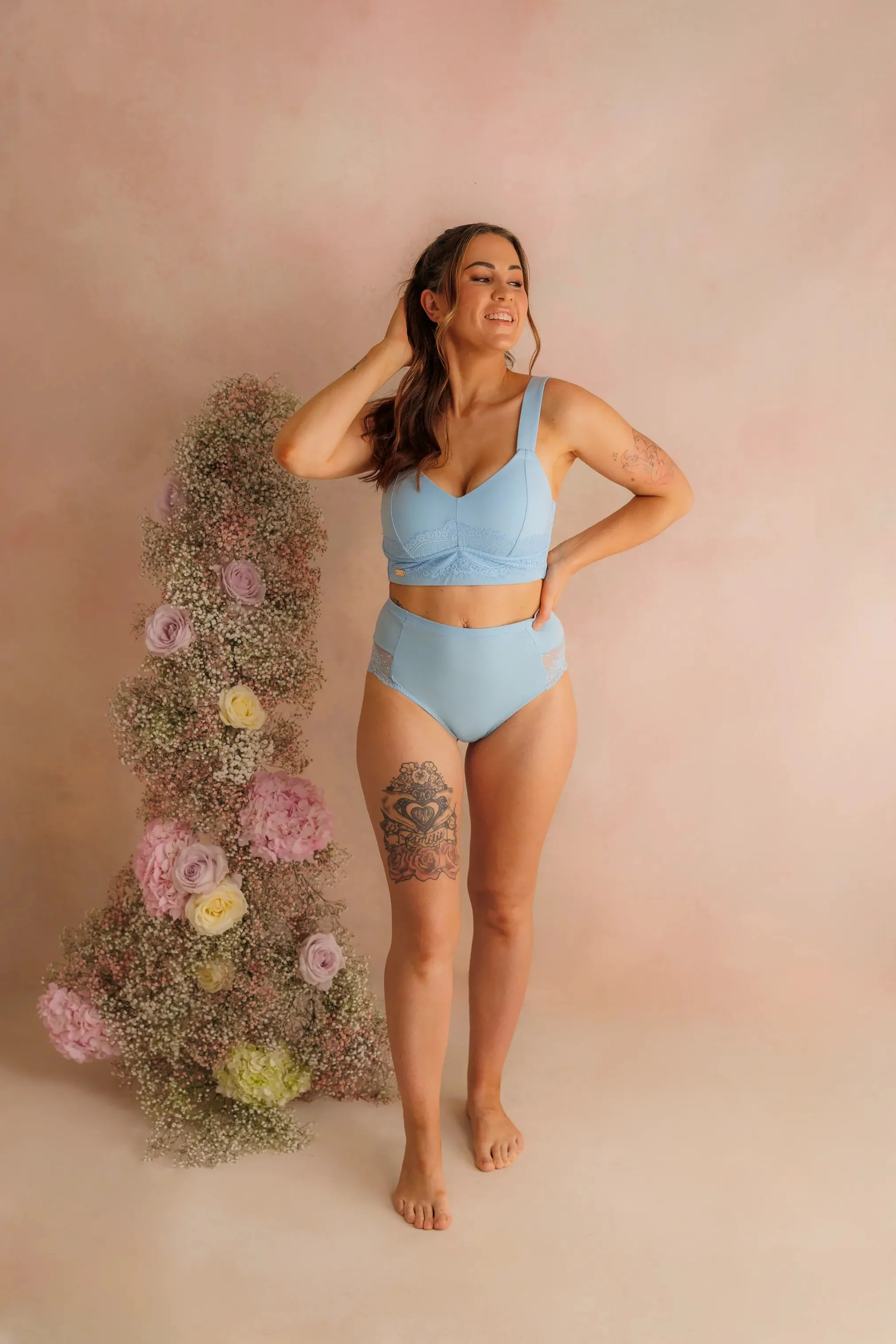 Amanda Basic Bra Big Cup - Airy Blue - Image 11