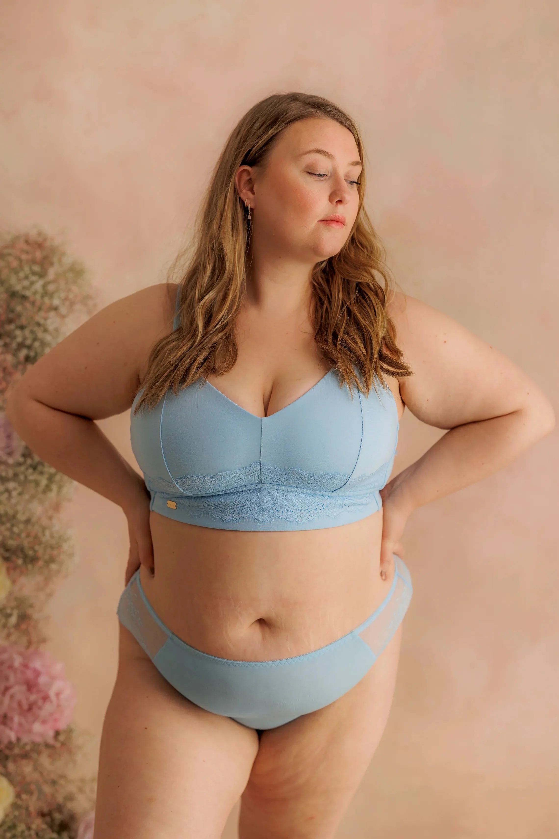 Amanda Basic Bra Big Cup - Airy Blue - Image 3
