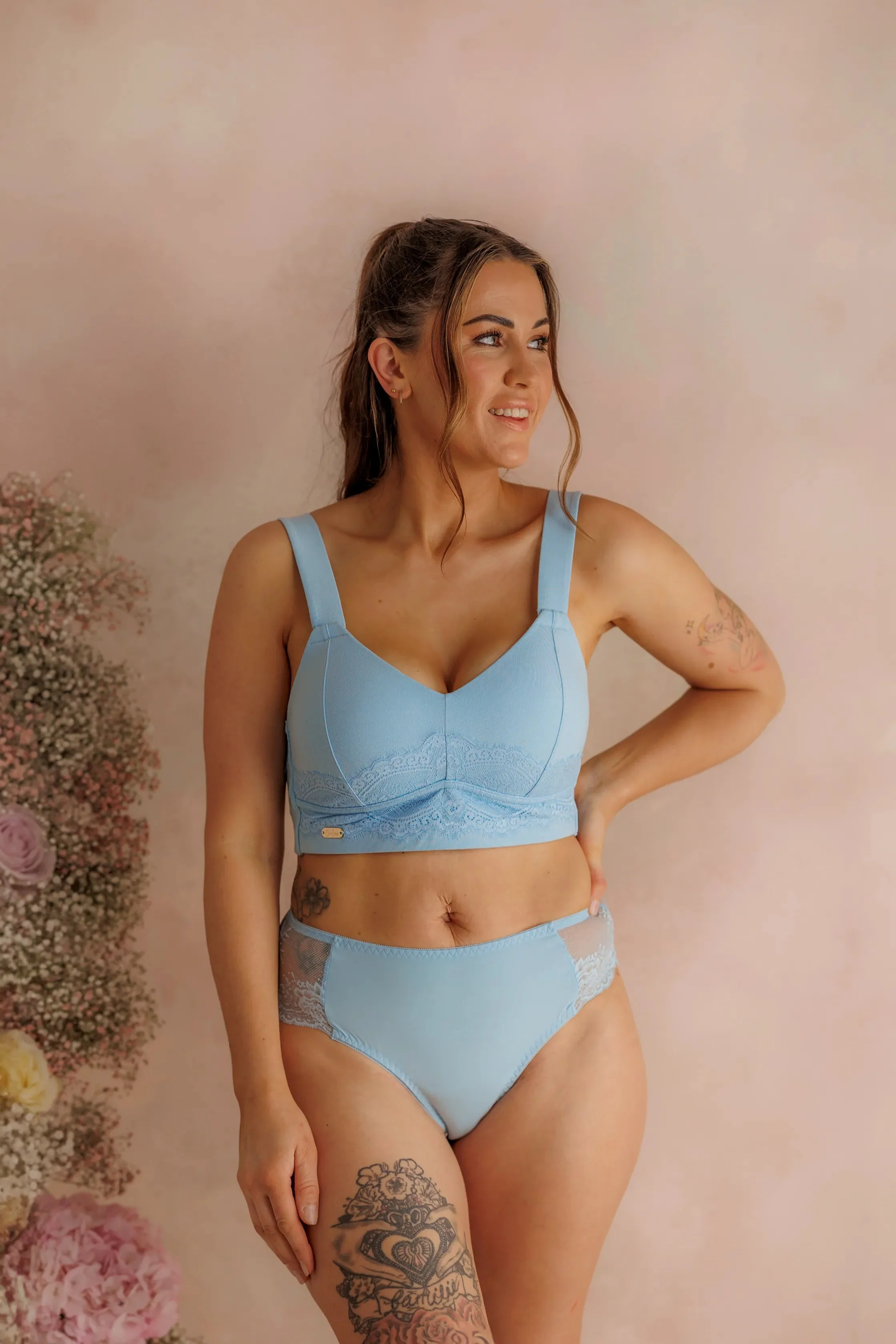 Amanda Basic Bra Big Cup - Airy Blue - Image 8