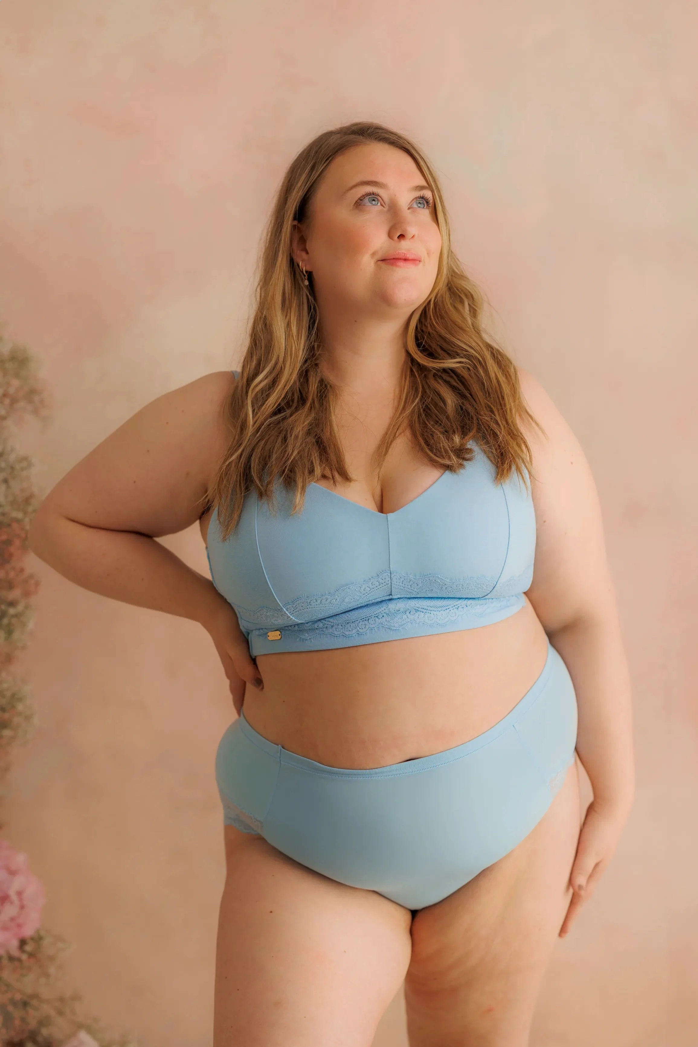 Amanda Basic Bra Big Cup - Airy Blue - Image 9