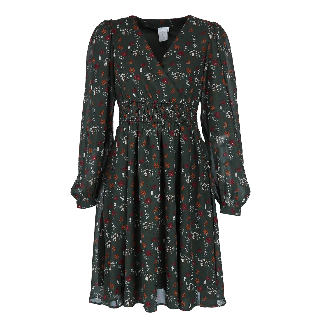 Belle chiffon kjole - Mørk grønn - Image 6