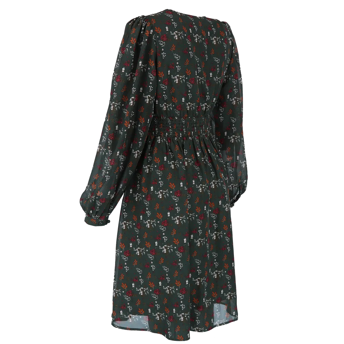 Belle chiffon kjole - Mørk grønn - Image 9