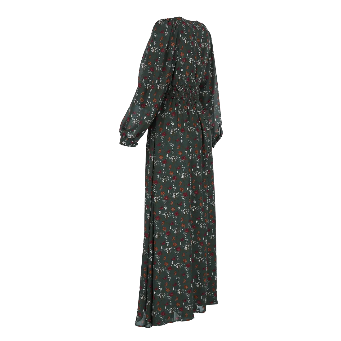 Belle chiffon maxikjole - Mørk grønn - Image 10