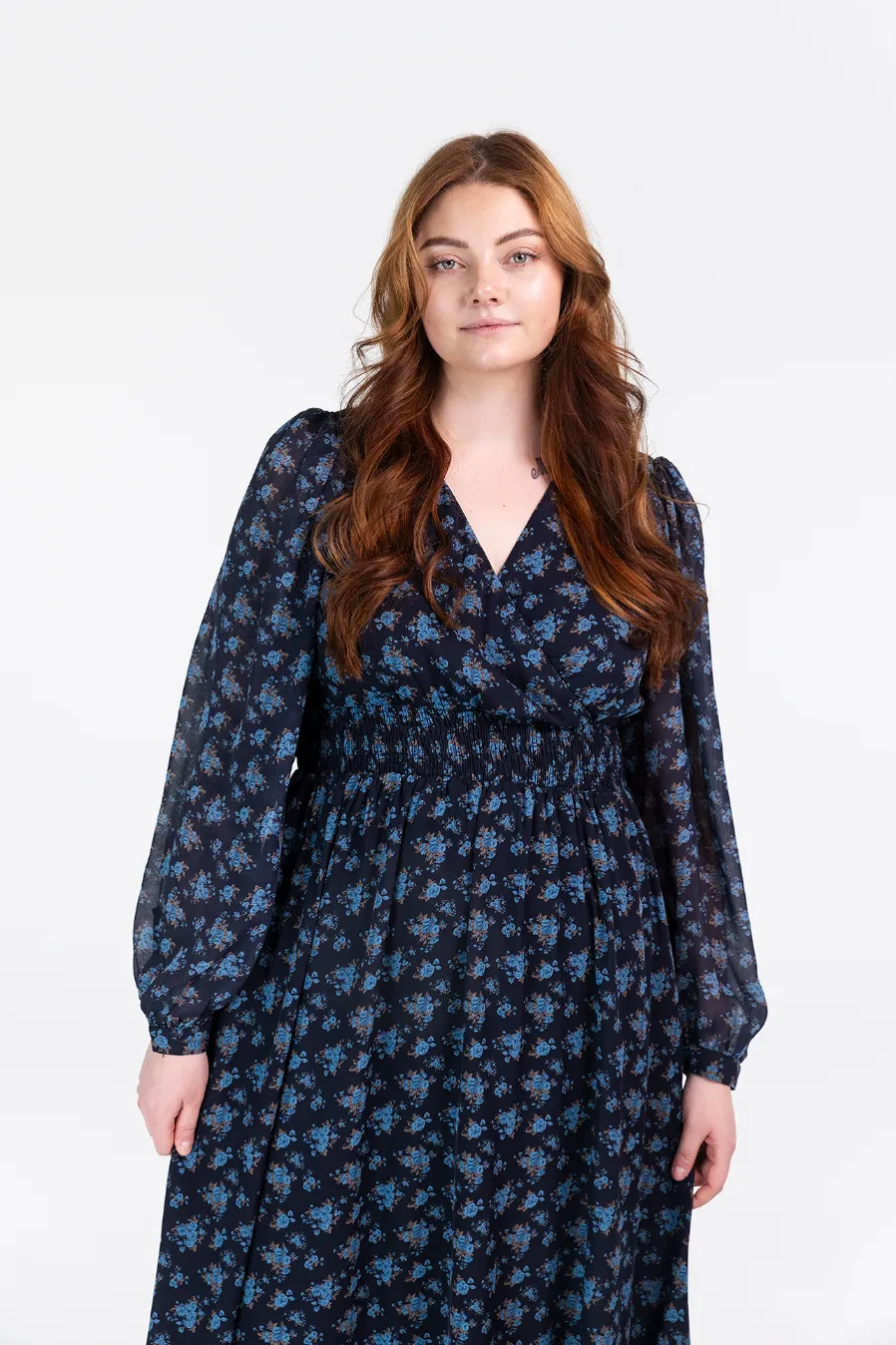 Belle chiffon maxikjole - Mørk blå - Image 6