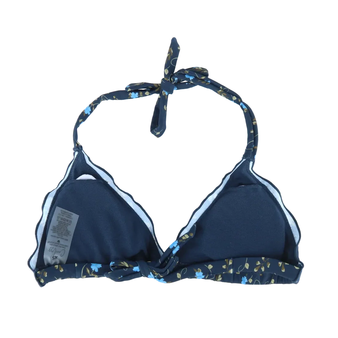 Cuba Ruffles bikinitopp - Mørkeblå - Floral - Image 8