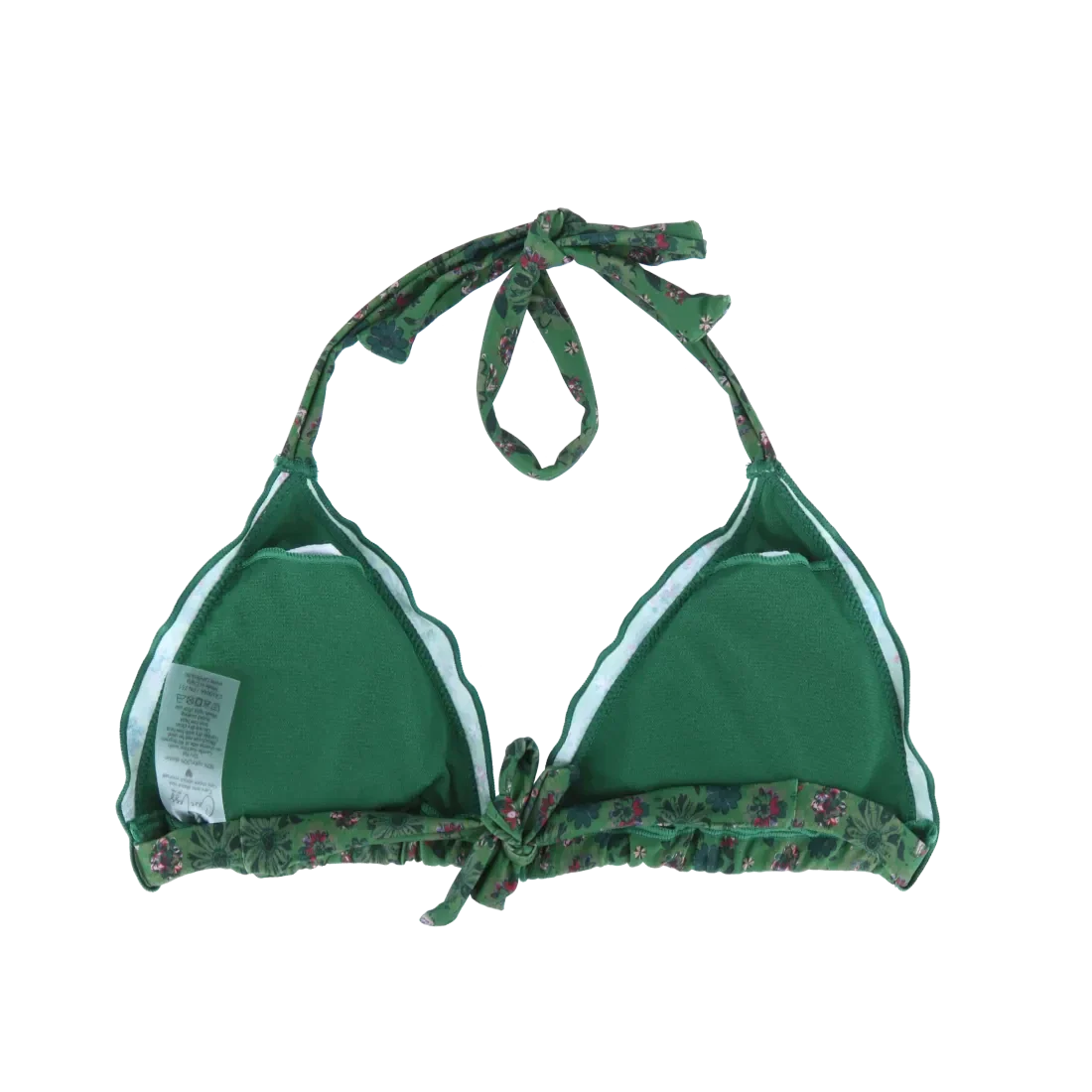 Cuba Ruffles bikinitopp - Mørkegrønn - Flower Fantasia - Image 16