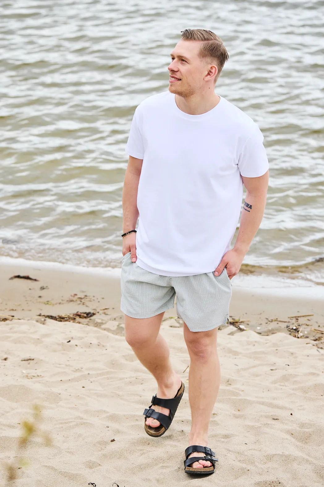 David badeshorts - Krepp Grønn - Image 4