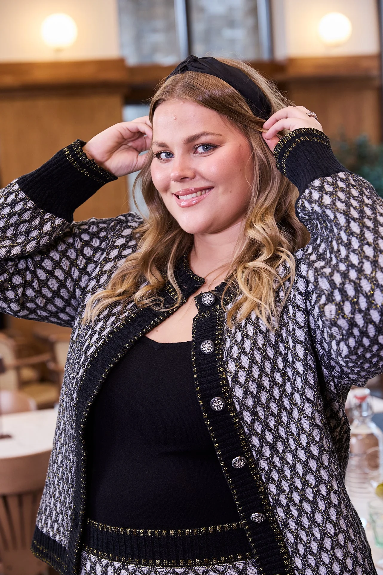 Eva jakke - Grå m/svart - Image 2