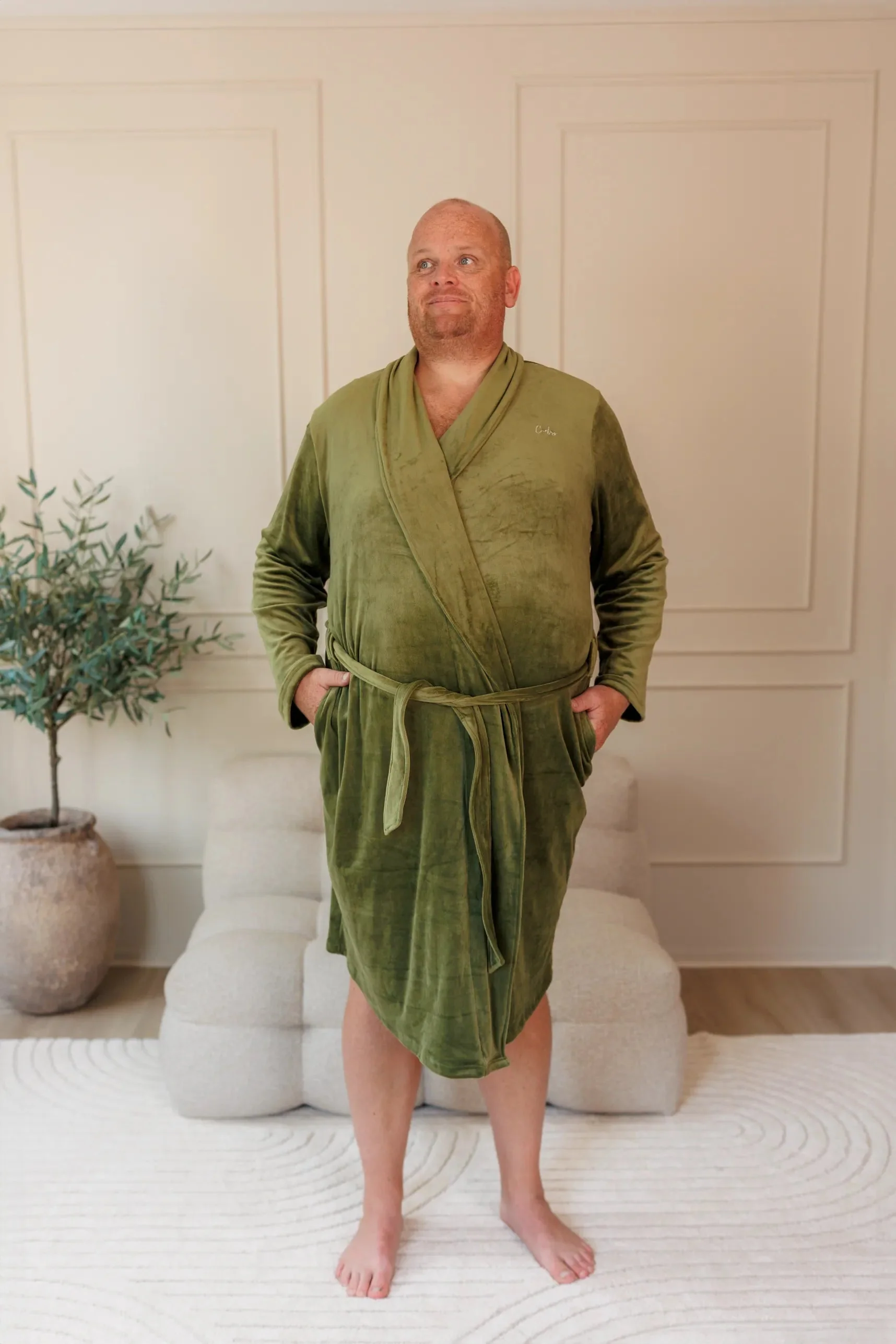 Fluffy Morgenkåpe mann - Mørk grønn - Image 12