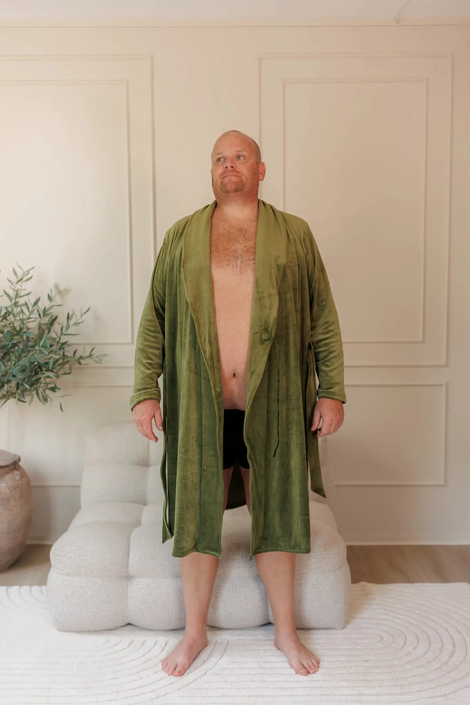 Fluffy Morgenkåpe mann - Mørk grønn - Image 13