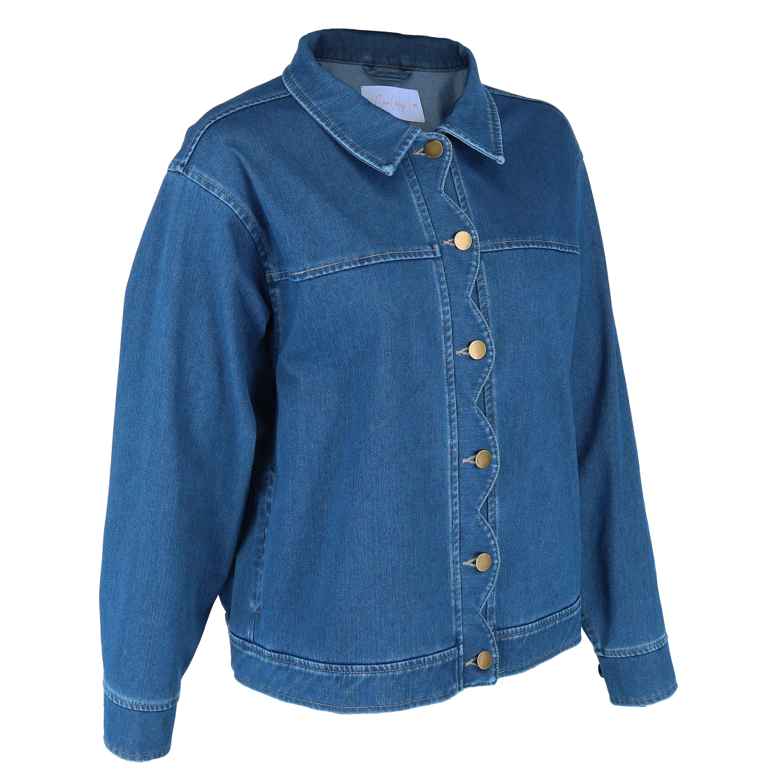 Frida stretch denimjakke - Mørk denimblå - Image 11