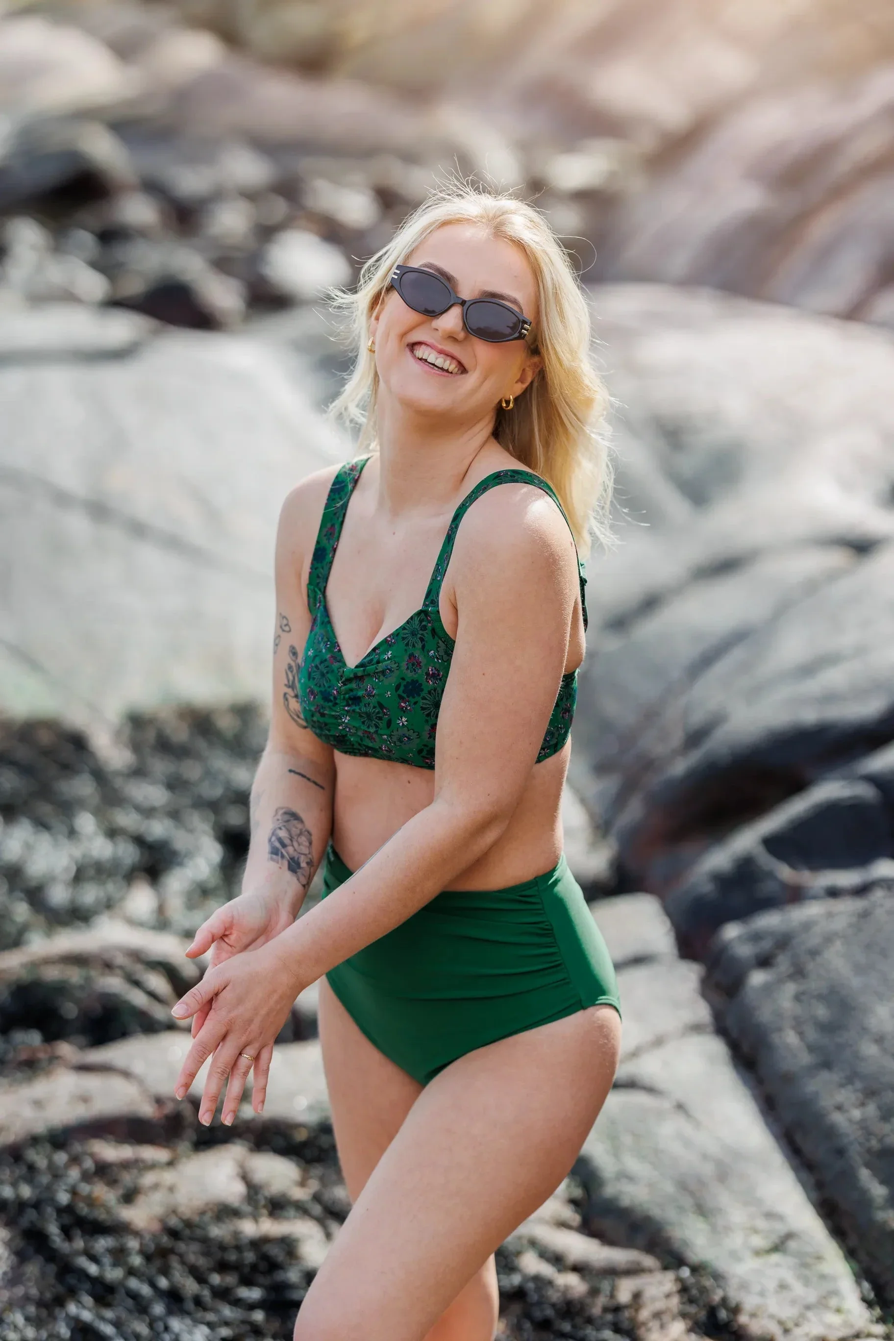 High waist bikinitruse - Mørkegrønn - Image 11