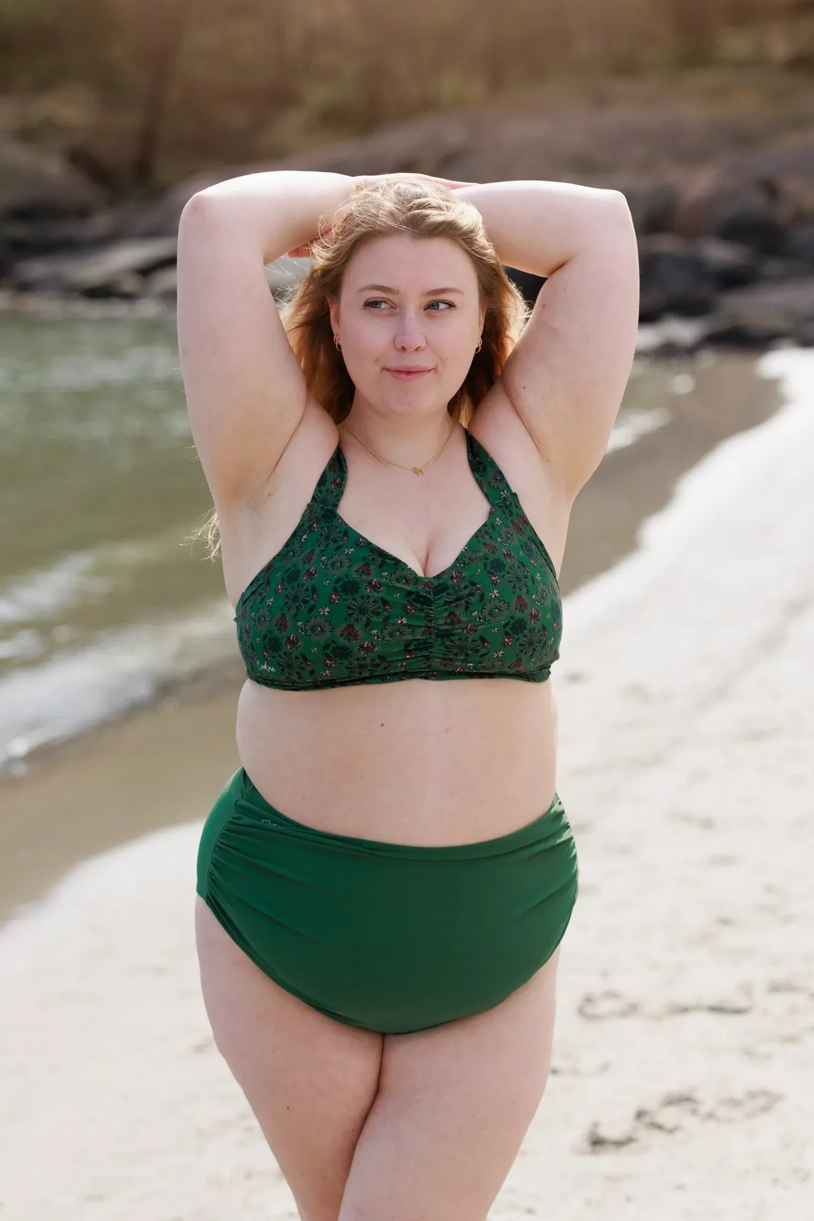 High waist bikinitruse - Mørkegrønn - Image 12