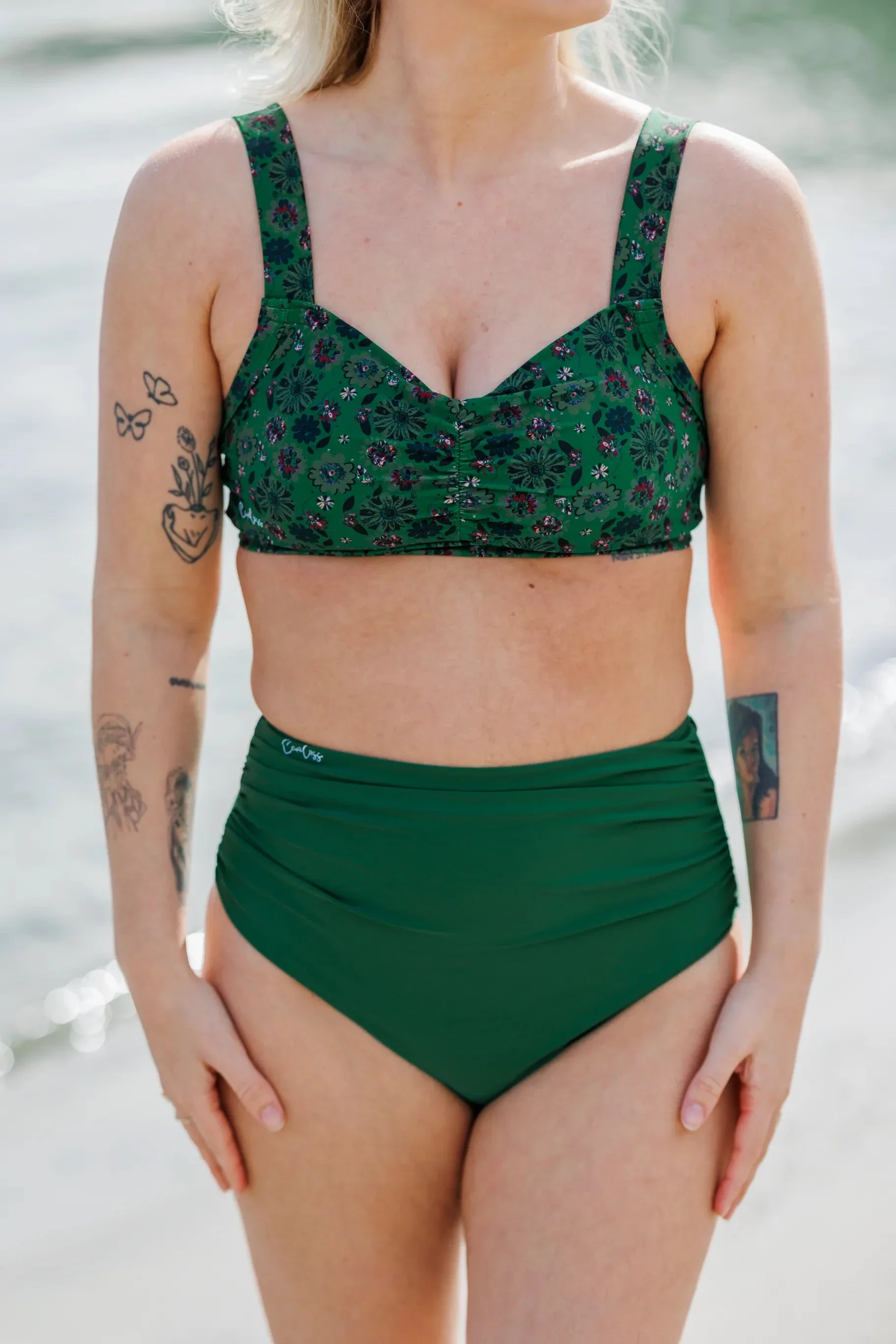 High waist bikinitruse - Mørkegrønn - Image 16