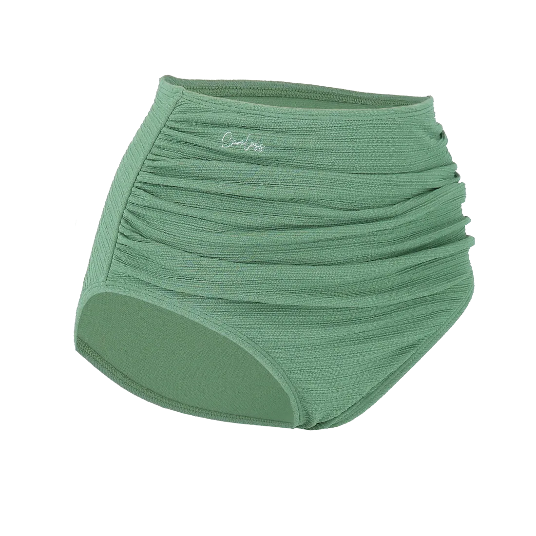 High waist bikinitruse tekstur - Grønn - Image 3