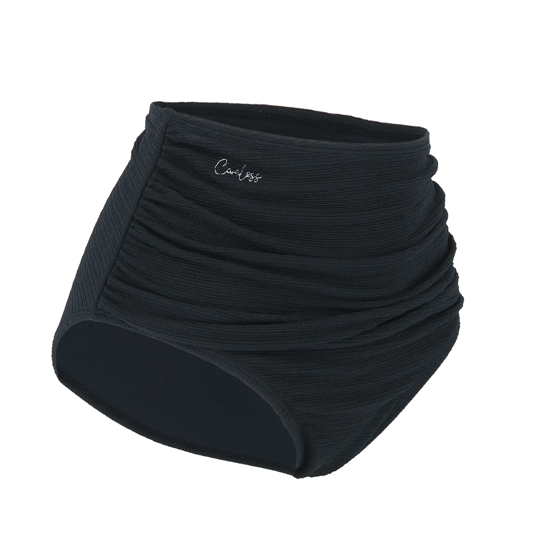 High waist bikinitruse tekstur - Svart - Image 3