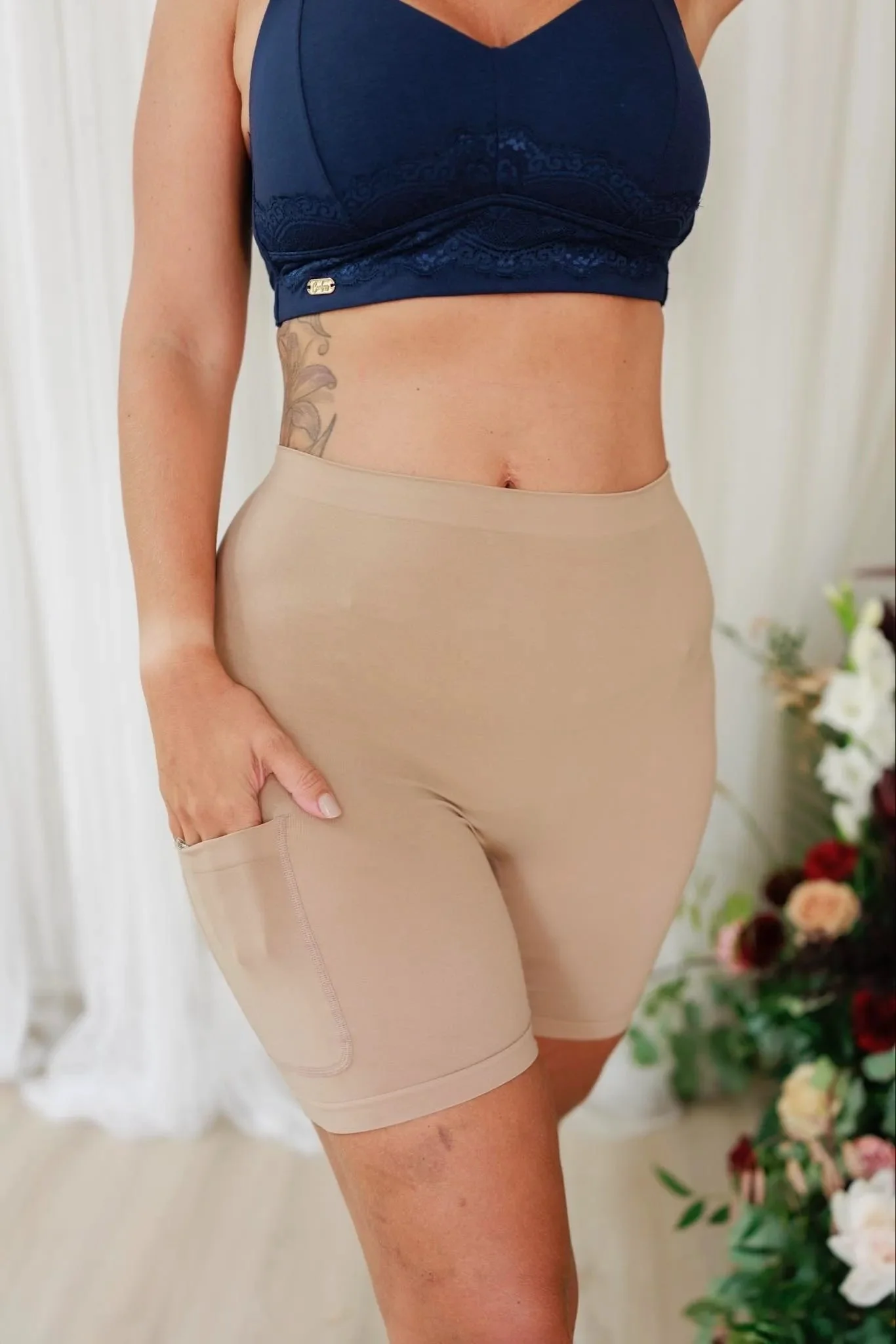 Innershorts med lomme - Beige - Image 2