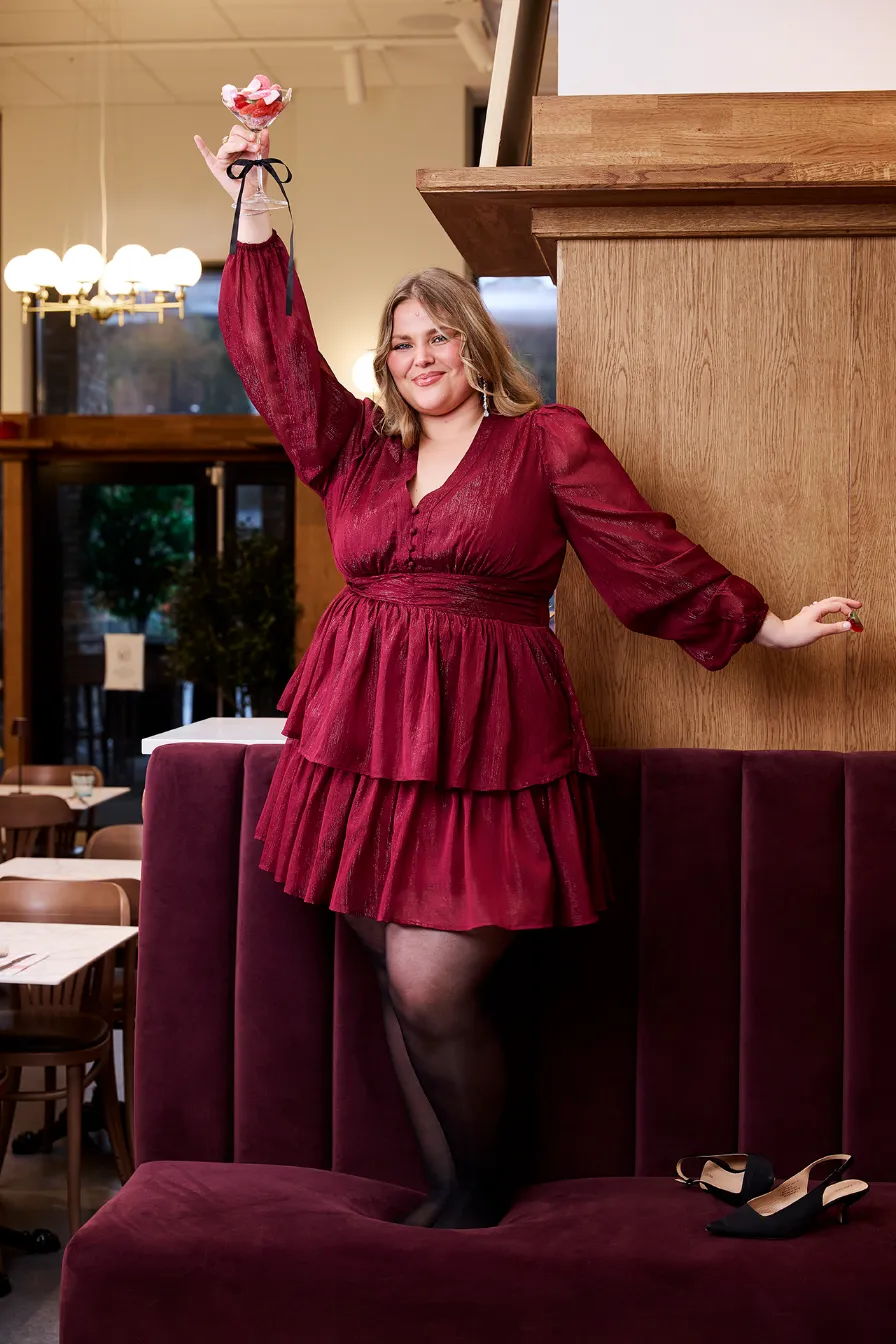 Kaja kjole - Burgunder - Image 2