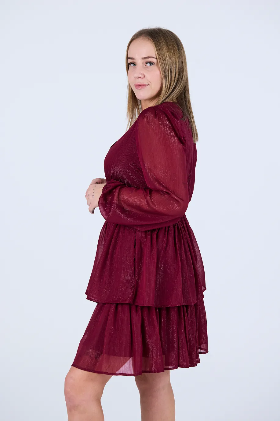 Kaja kjole - Burgunder - Image 3