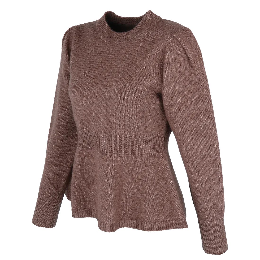 Kathrine Strikkegenser Peplum - Brun - Image 7