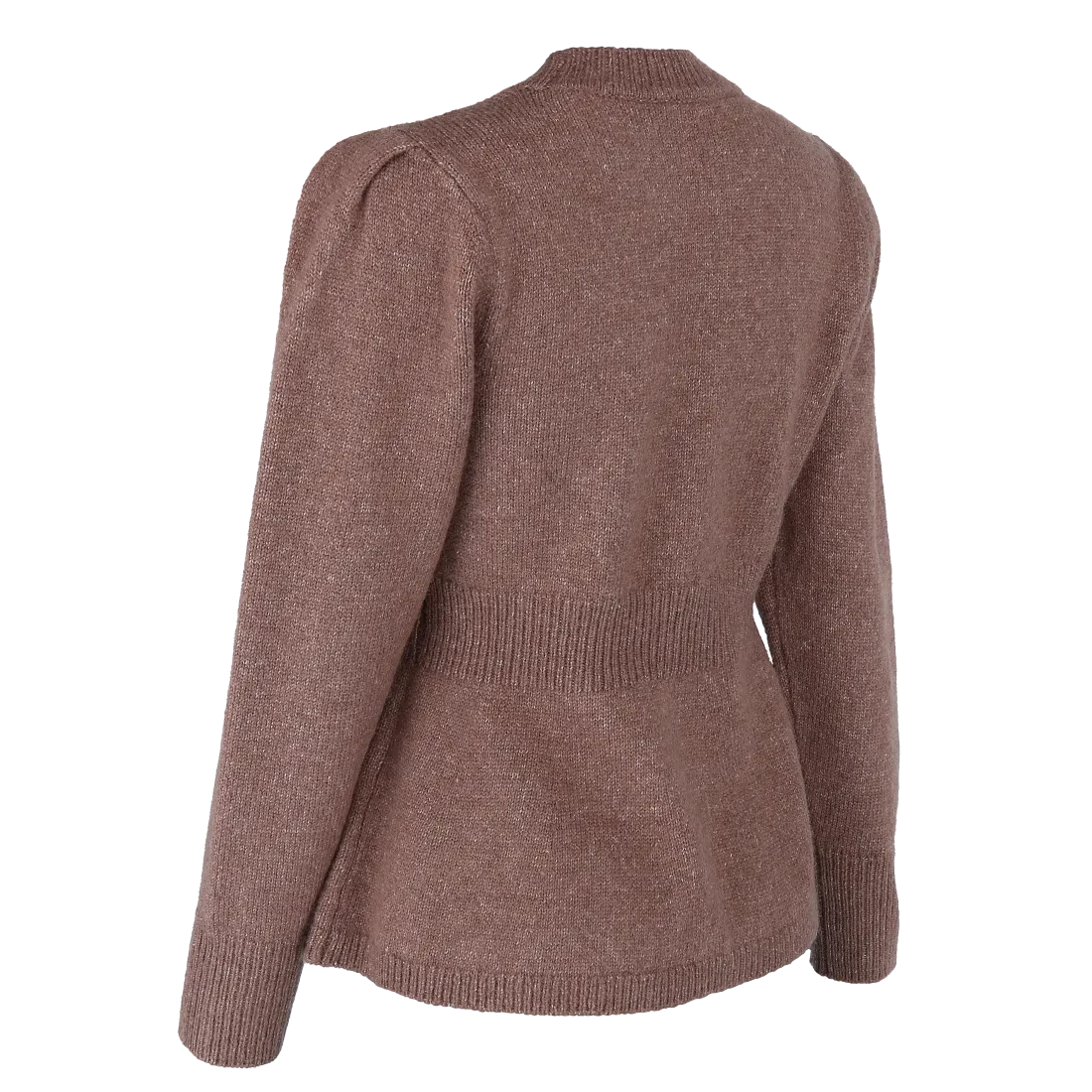 Kathrine Strikkegenser Peplum - Brun - Image 8