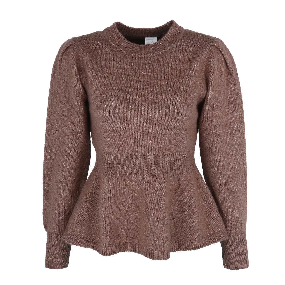 Kathrine Strikkegenser Peplum - Brun - Image 9