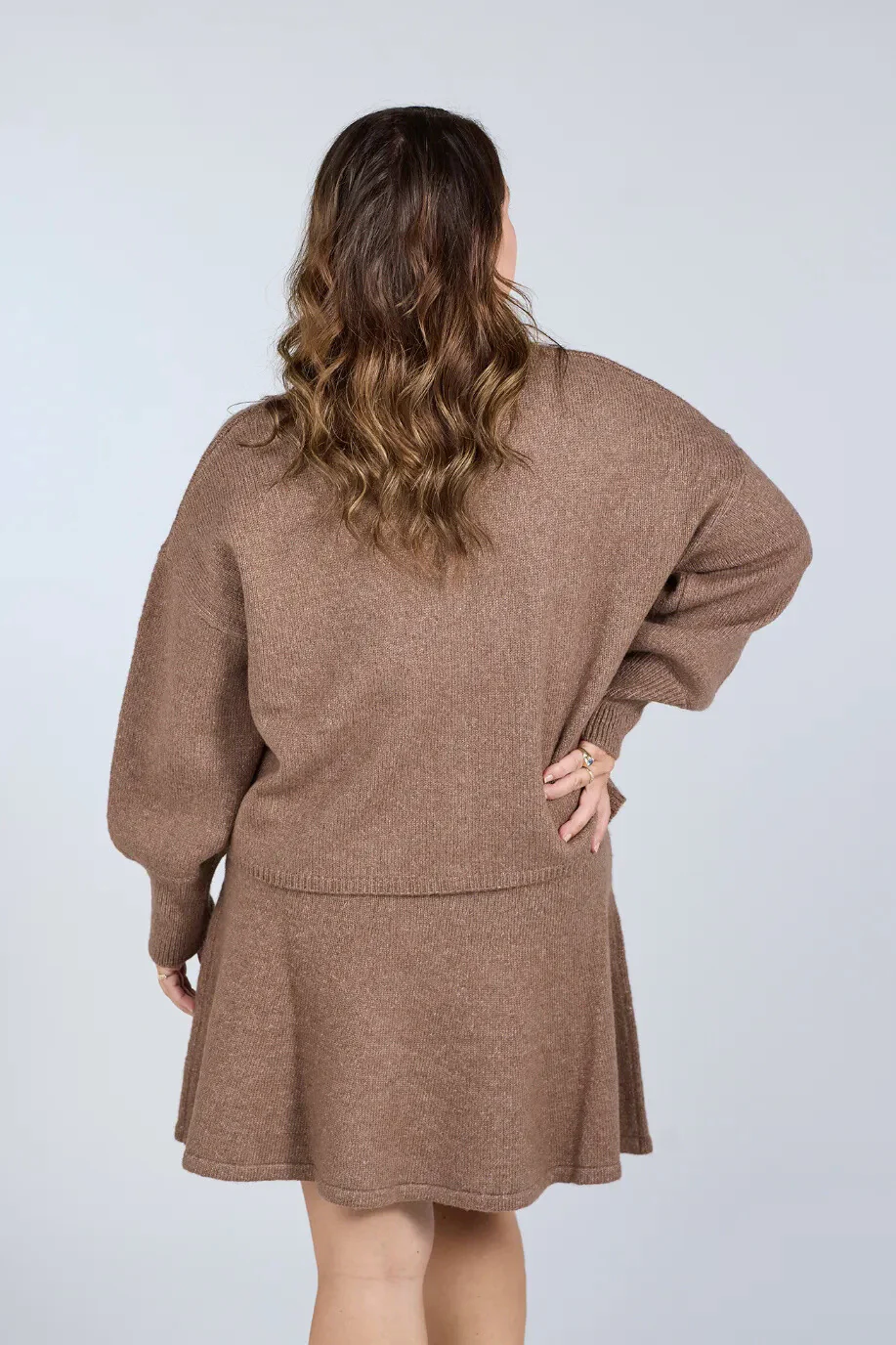 Kathrine Strikk A-Line Skjørt - Brun - Image 4