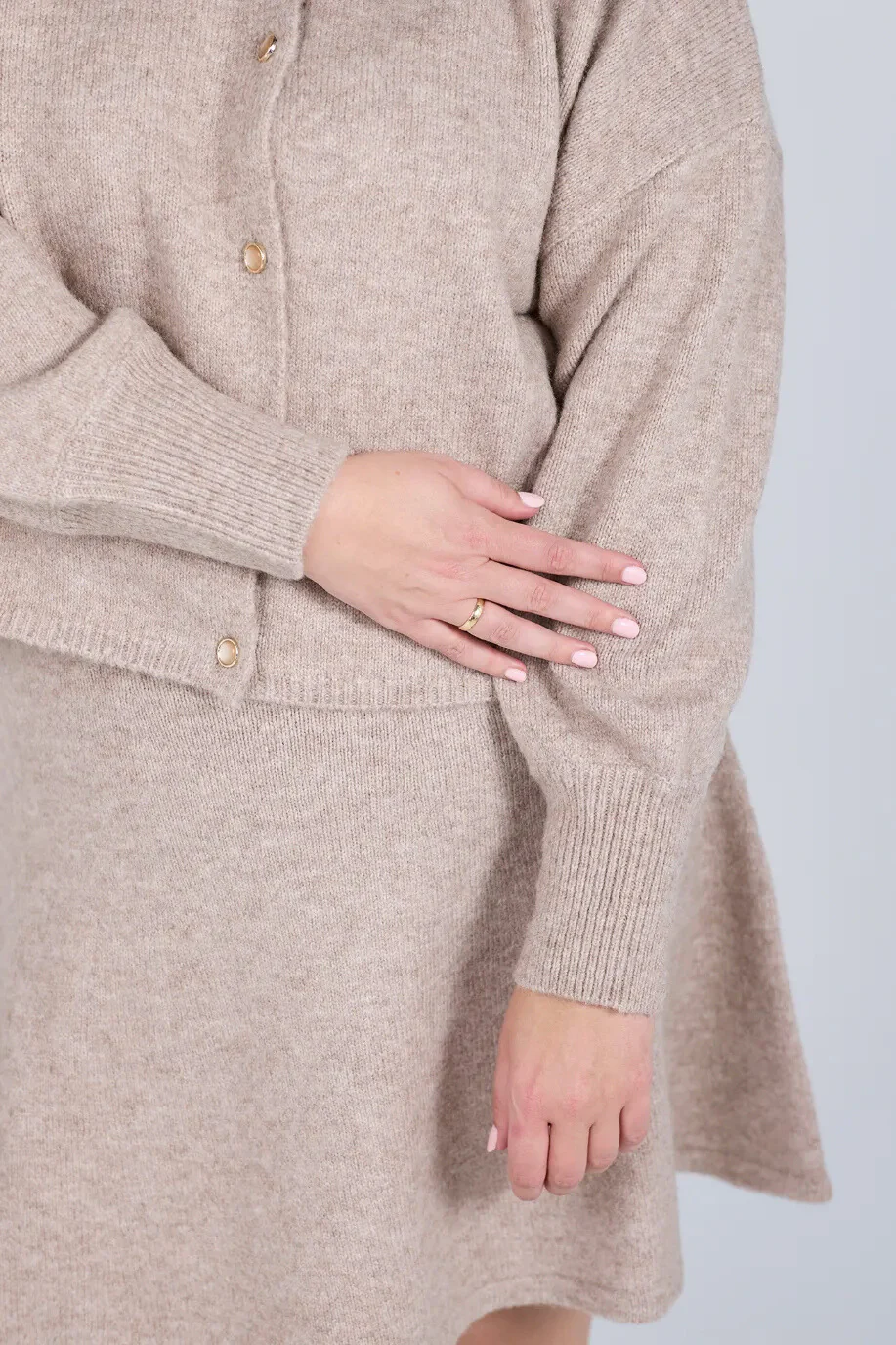 Kathrine Strikk Cardigan - Beige - Image 7