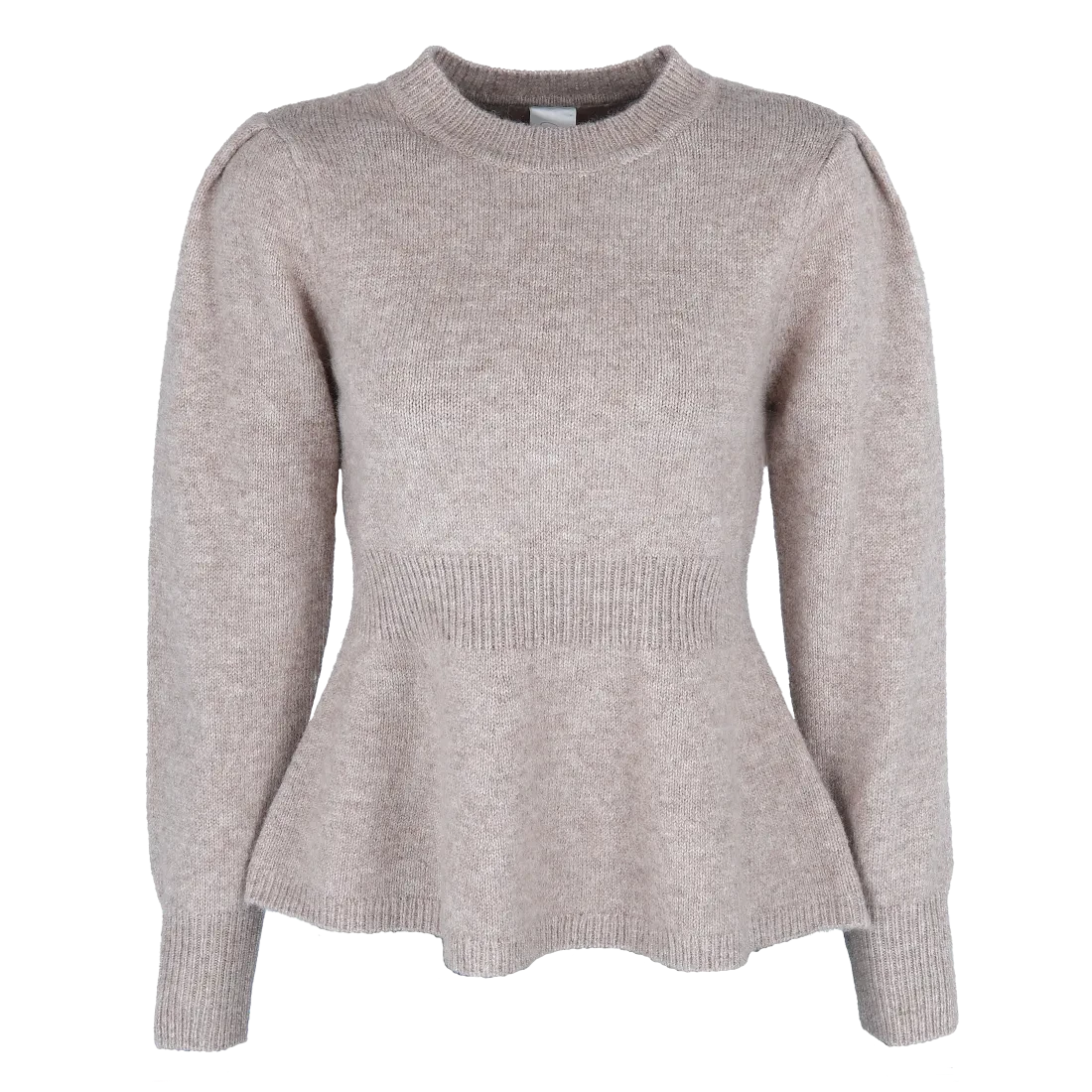 Kathrine Strikkegenser Peplum - Beige - Image 7