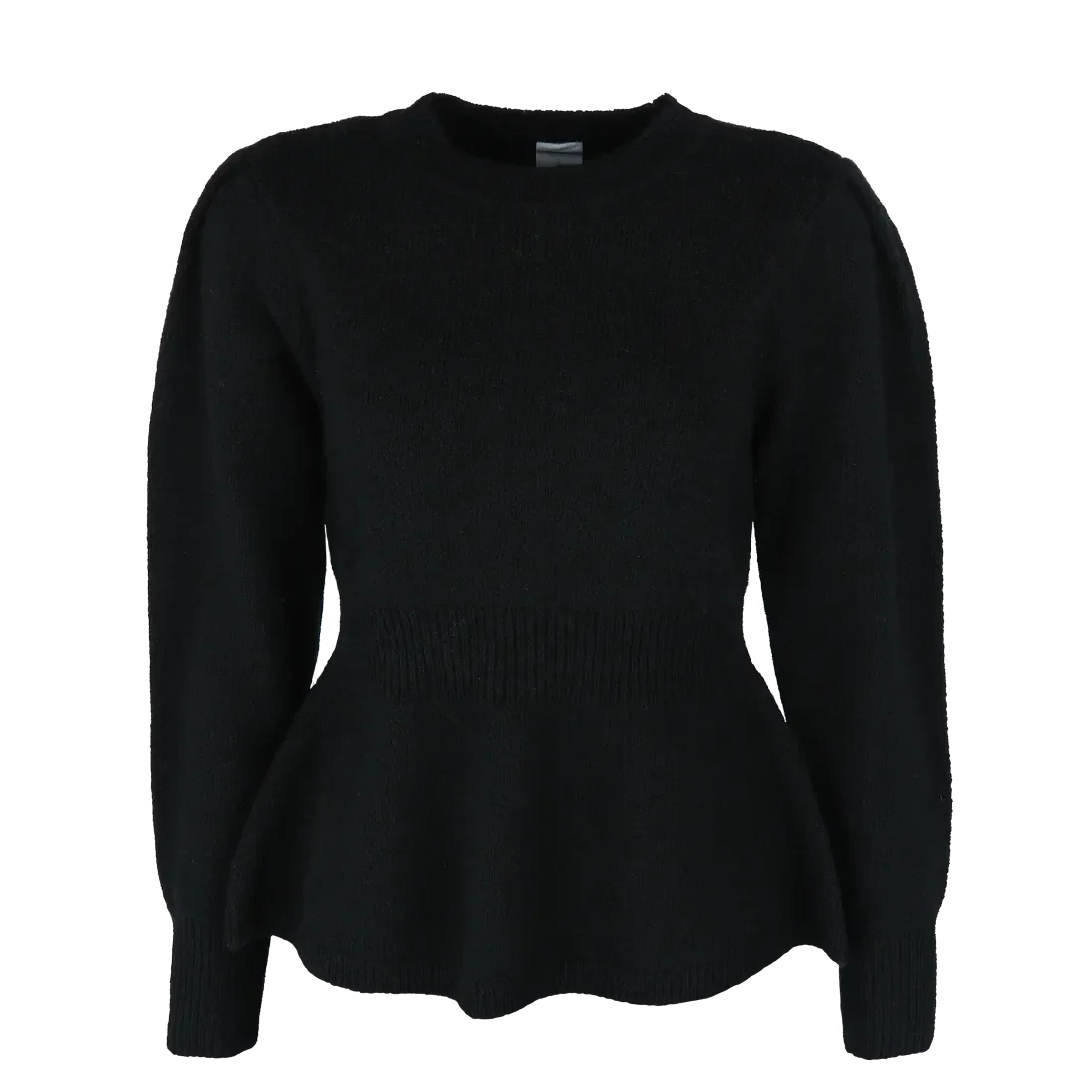 Kathrine Strikkegenser Peplum - Svart - Image 10