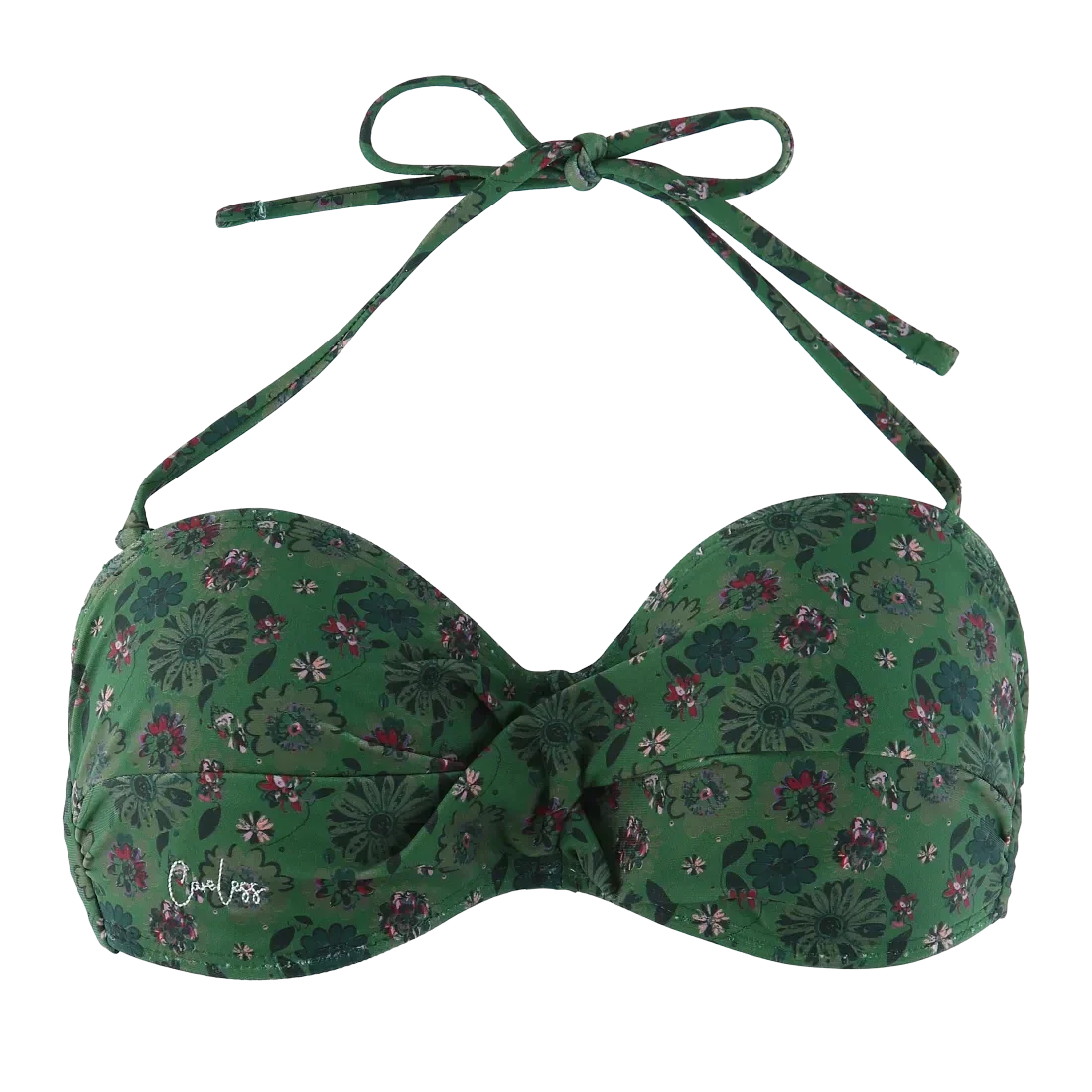 Kypros bikinitopp - Mørkegrønn - Flower Fantasia - Image 2