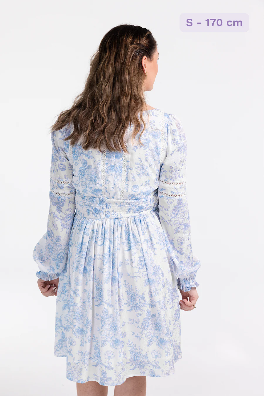 Lina kjole - Blå / hvit - Image 3