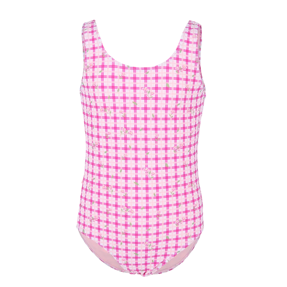 Madeira badedrakt barn - Rutete rosa