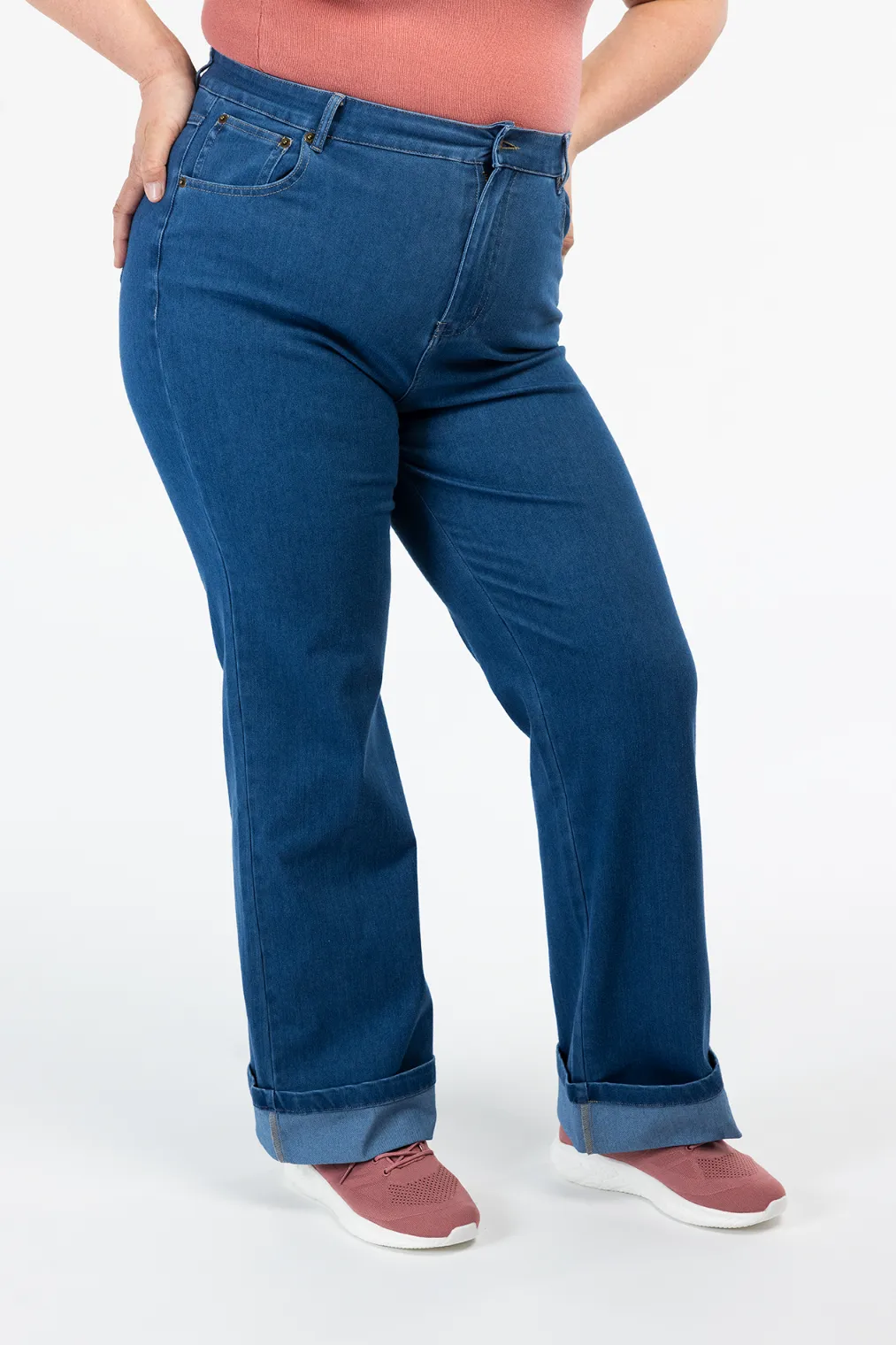 Malin High Waist Mom Jeans tall - Mørk denimblå