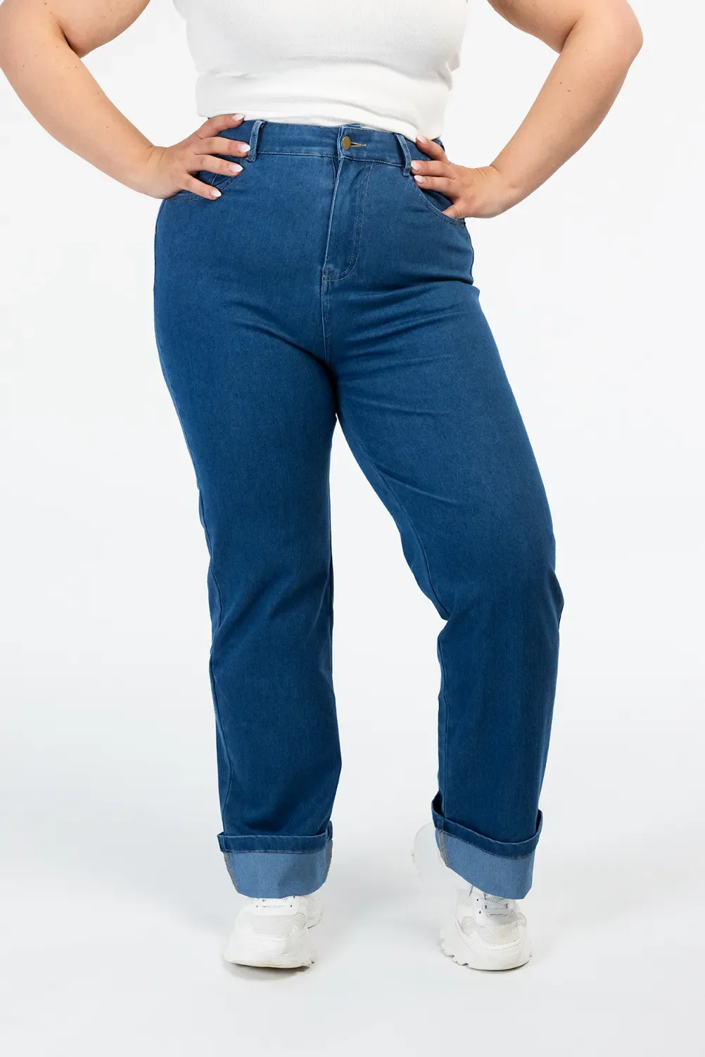 Malin High Waist Mom Jeans regular - Mørk denimblå - Image 5