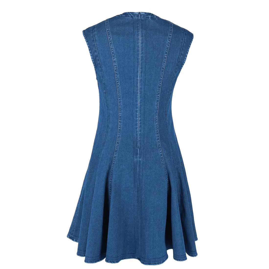 Mia stretch denimkjole - Mørk denimblå - Image 12