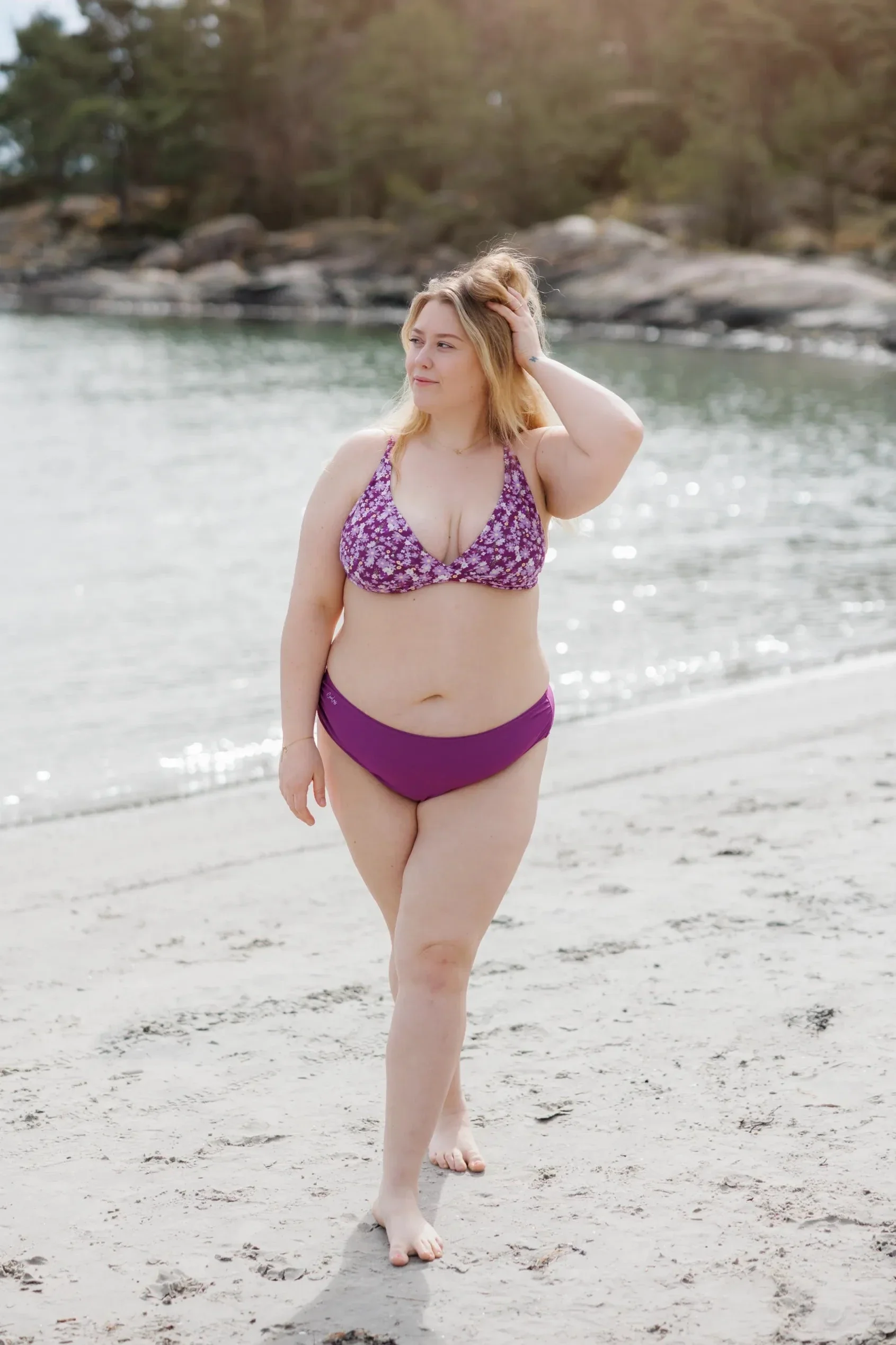 Mid waist bikinitruse - Mørkelilla - Image 3
