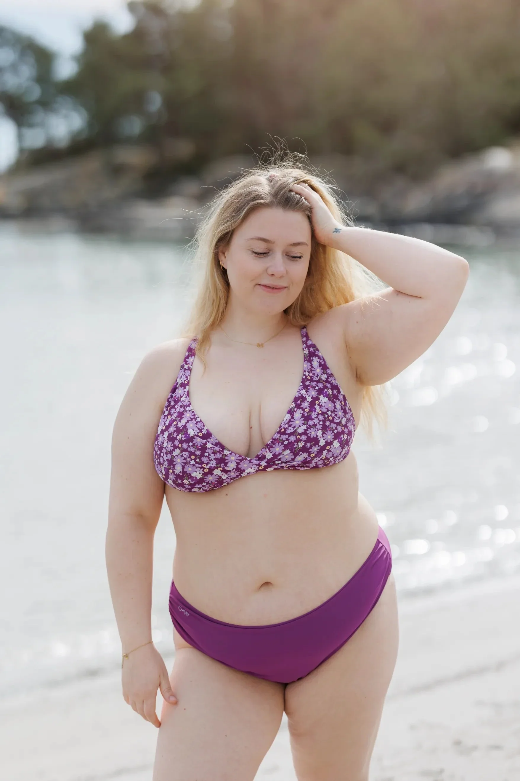 Mid waist bikinitruse - Mørkelilla - Image 4