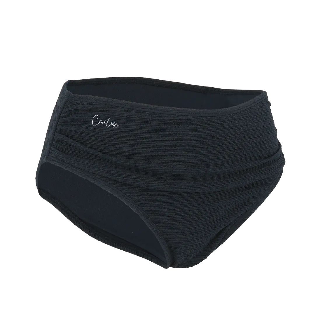 Mid waist bikinitruse tekstur - Svart - Image 3