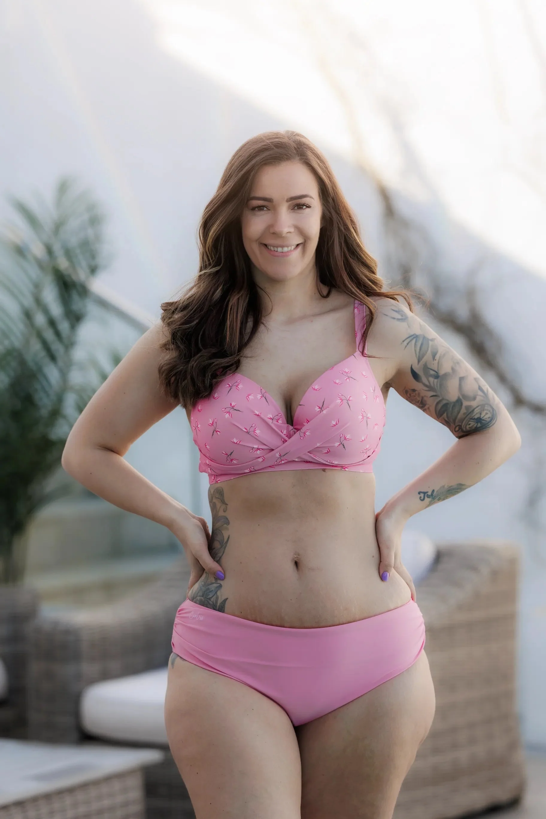 Mid Waist bikinitruse - Lyserosa - Image 16