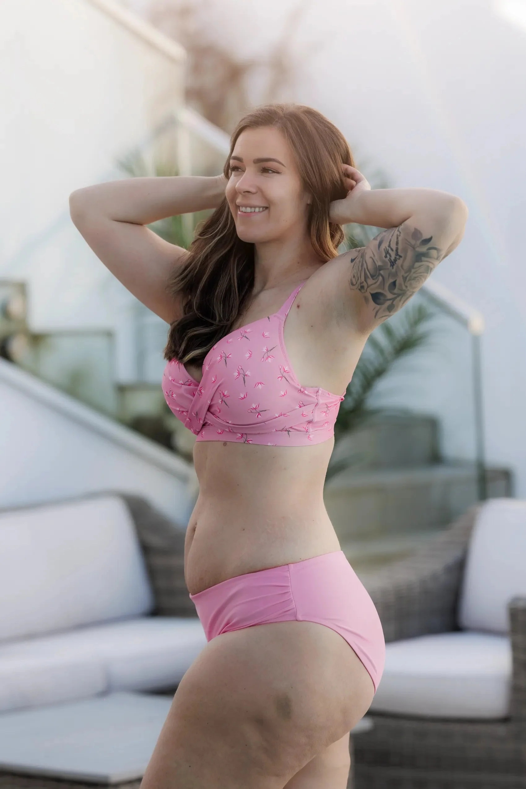 Mid Waist bikinitruse - Lyserosa - Image 20
