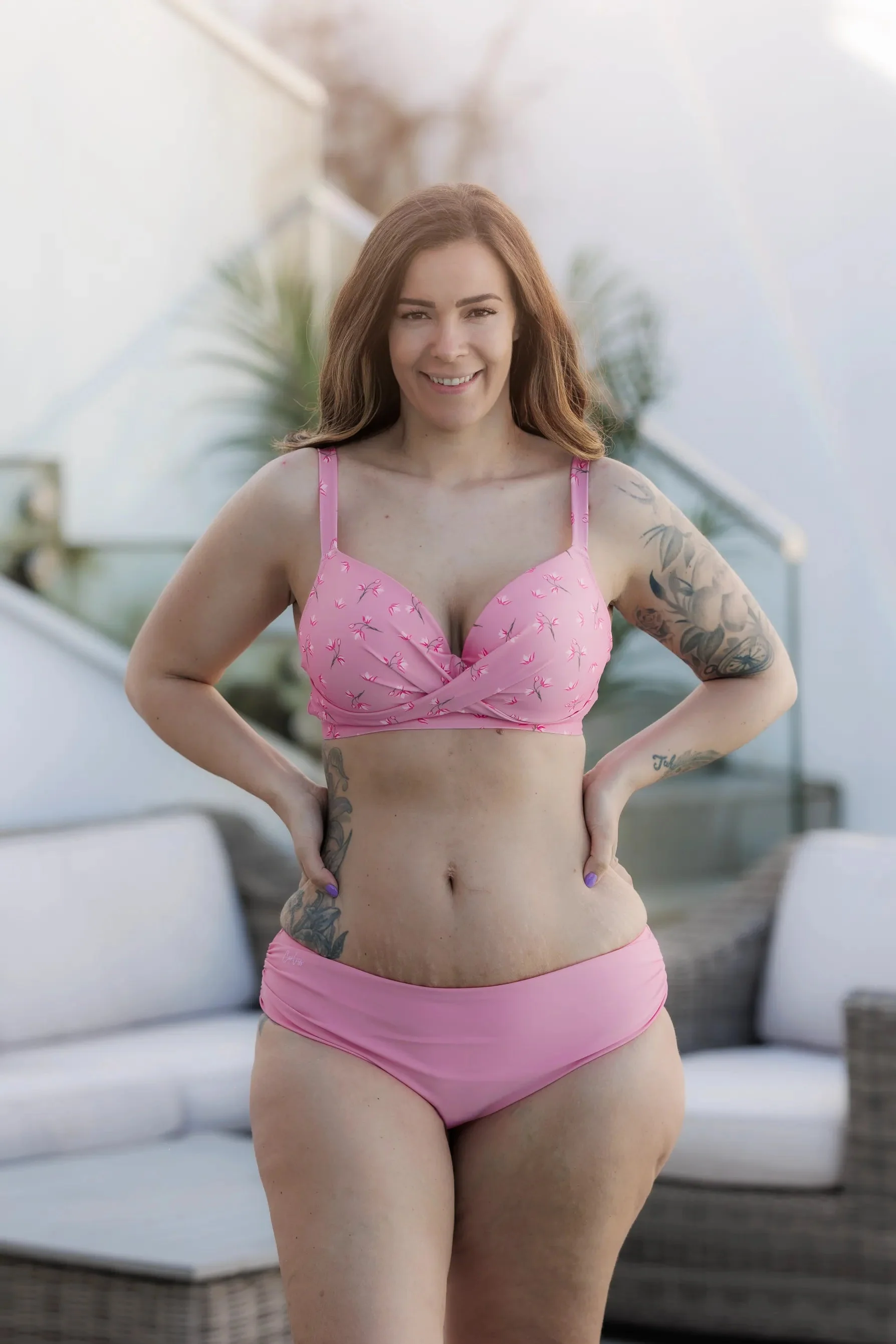 Mid Waist bikinitruse - Lyserosa - Image 21