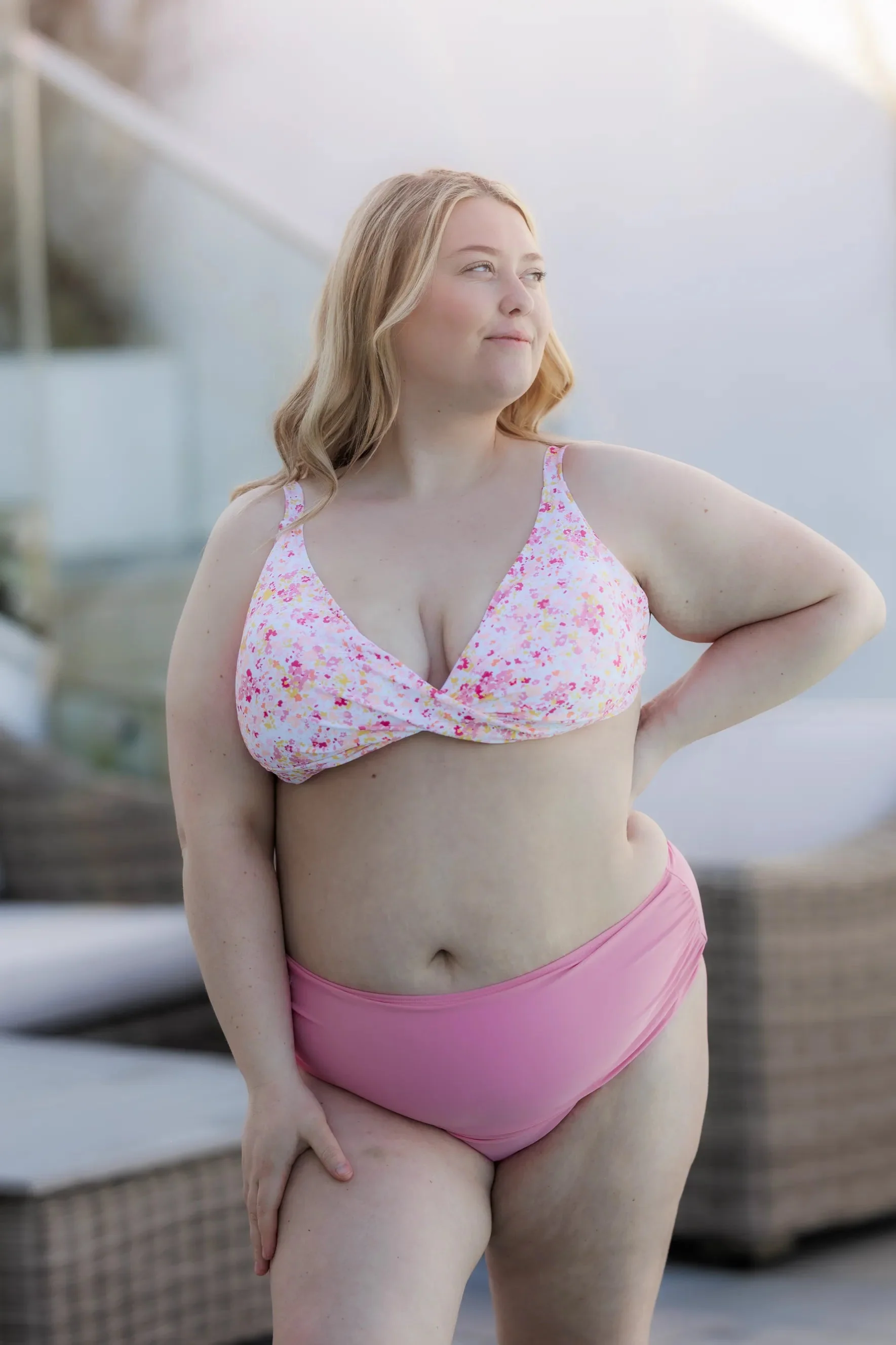 Mid Waist bikinitruse - Lyserosa - Image 26