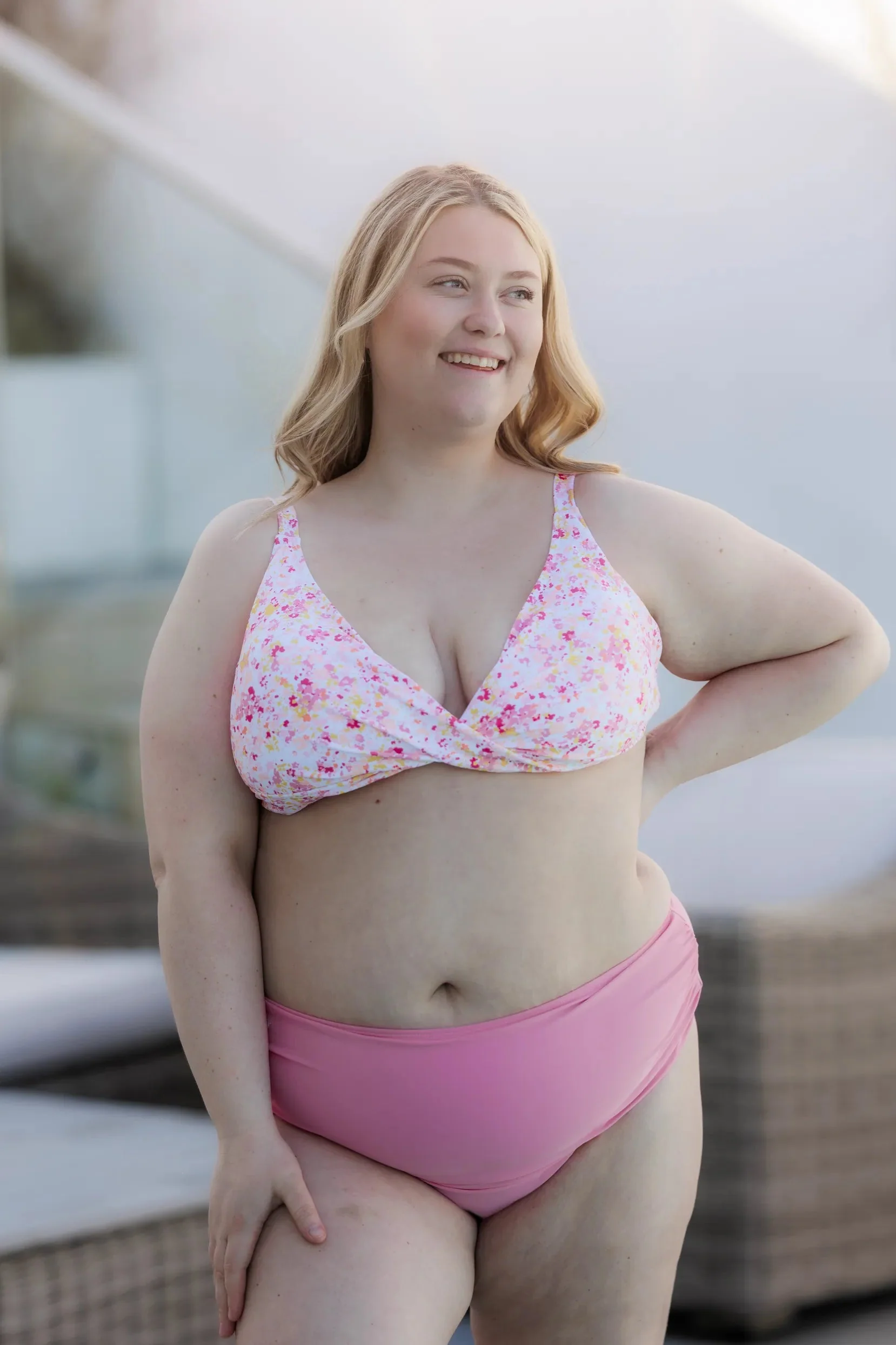 Mid Waist bikinitruse - Lyserosa - Image 27