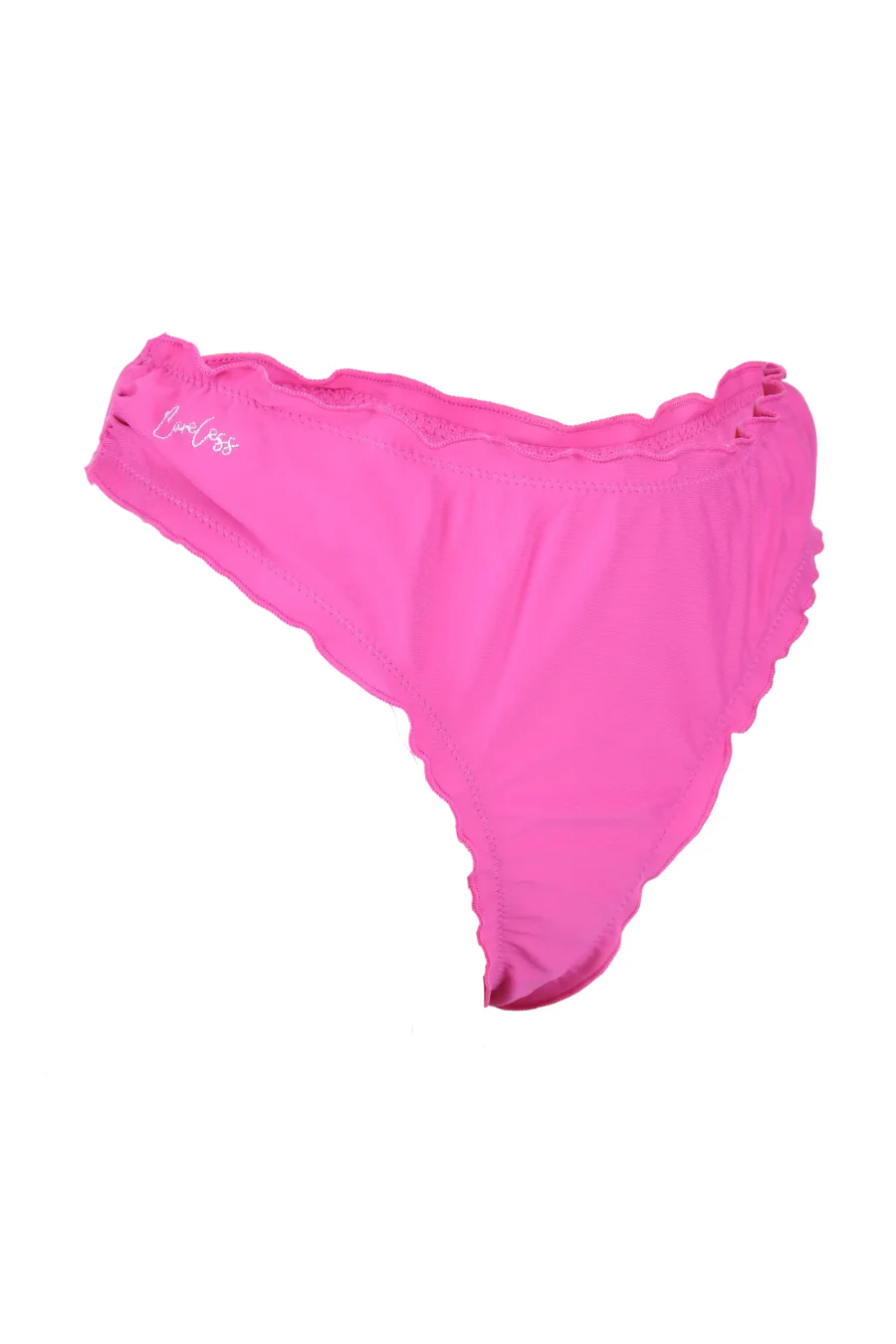 Ruffles string bikinitruse - Mørkerosa